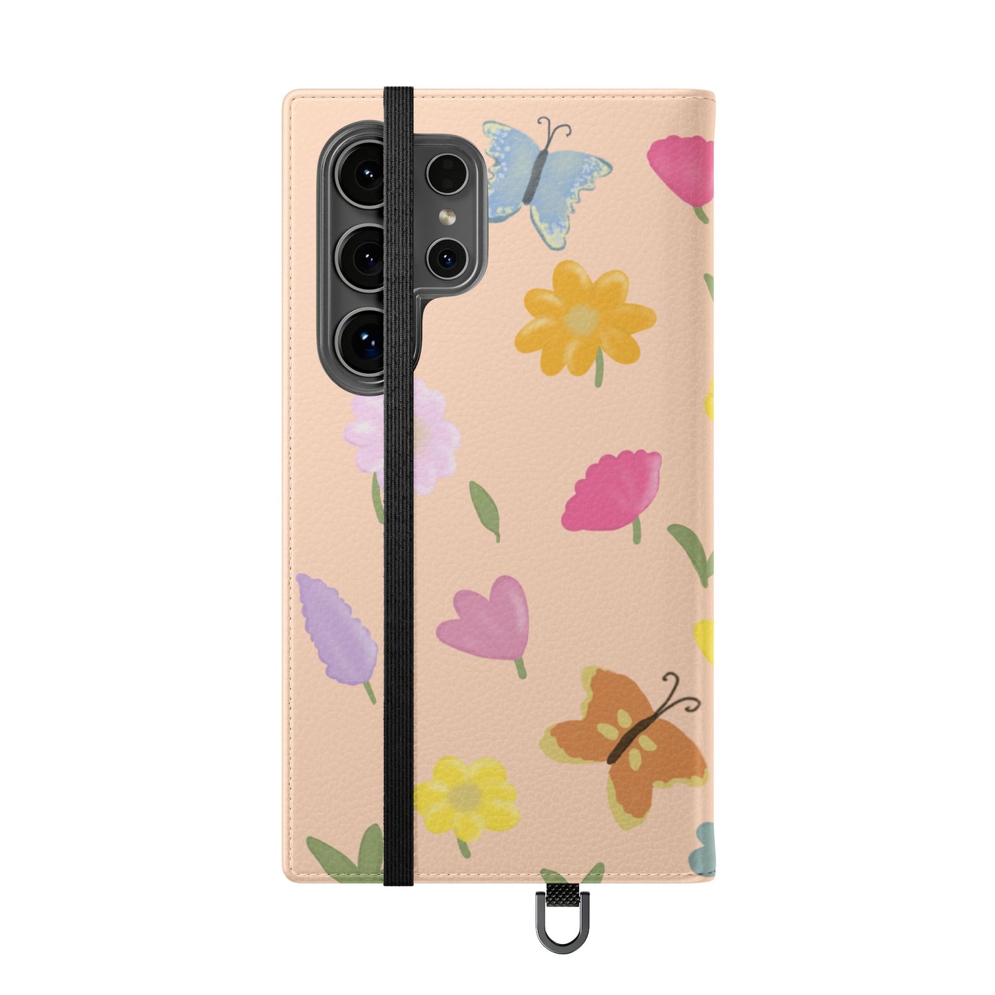 Floral Butterfly Flip Case - Vibrant Phone Wallet Cover for Nature Lovers