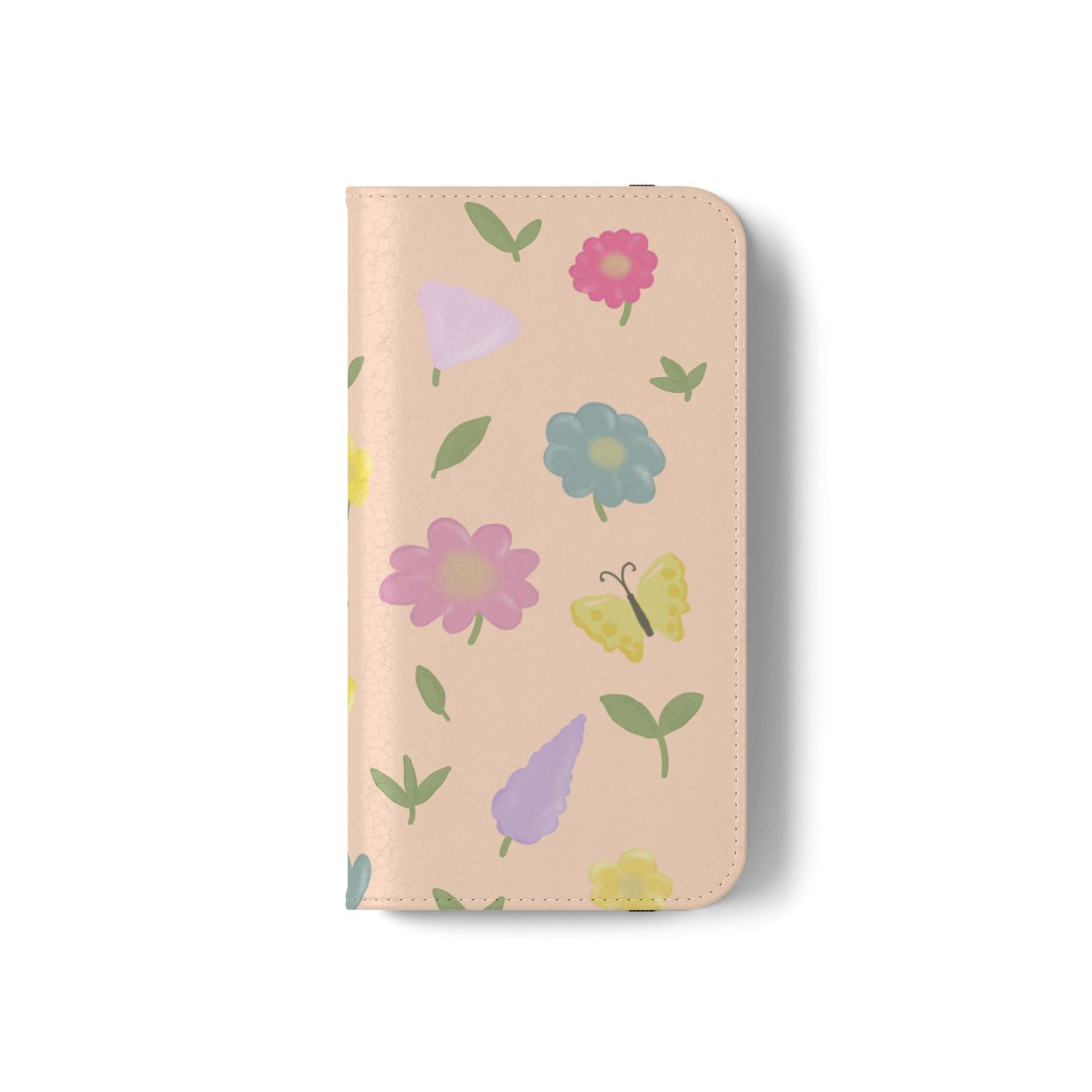Floral Butterfly Flip Case - Vibrant Phone Wallet Cover for Nature Lovers