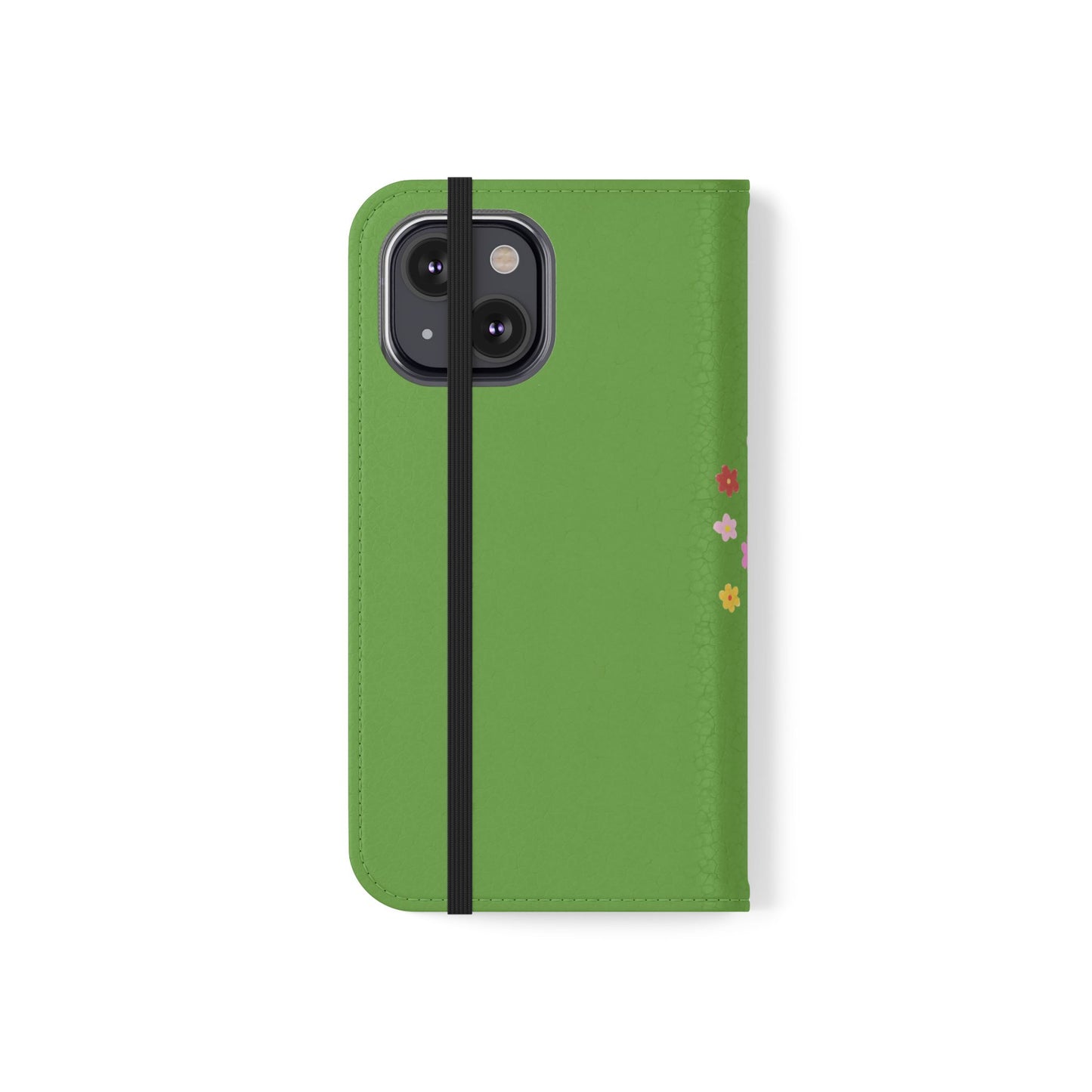 Lovely Day Flip Case for iPhone & Samsung - Cute Floral Bear Design (Green)