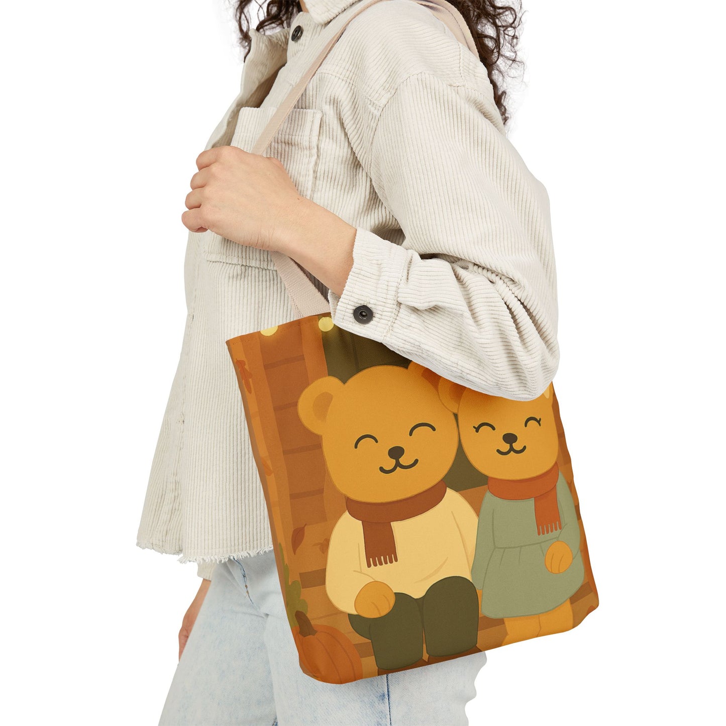 Cozy Bear Canvas Tote Bag – Eco-Friendly, Everyday & Gift Shopping Bag