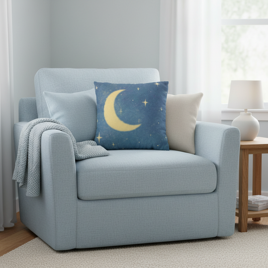 Whispers of a Dream Pillow Cover | Crescent Moon Cozy Cushion