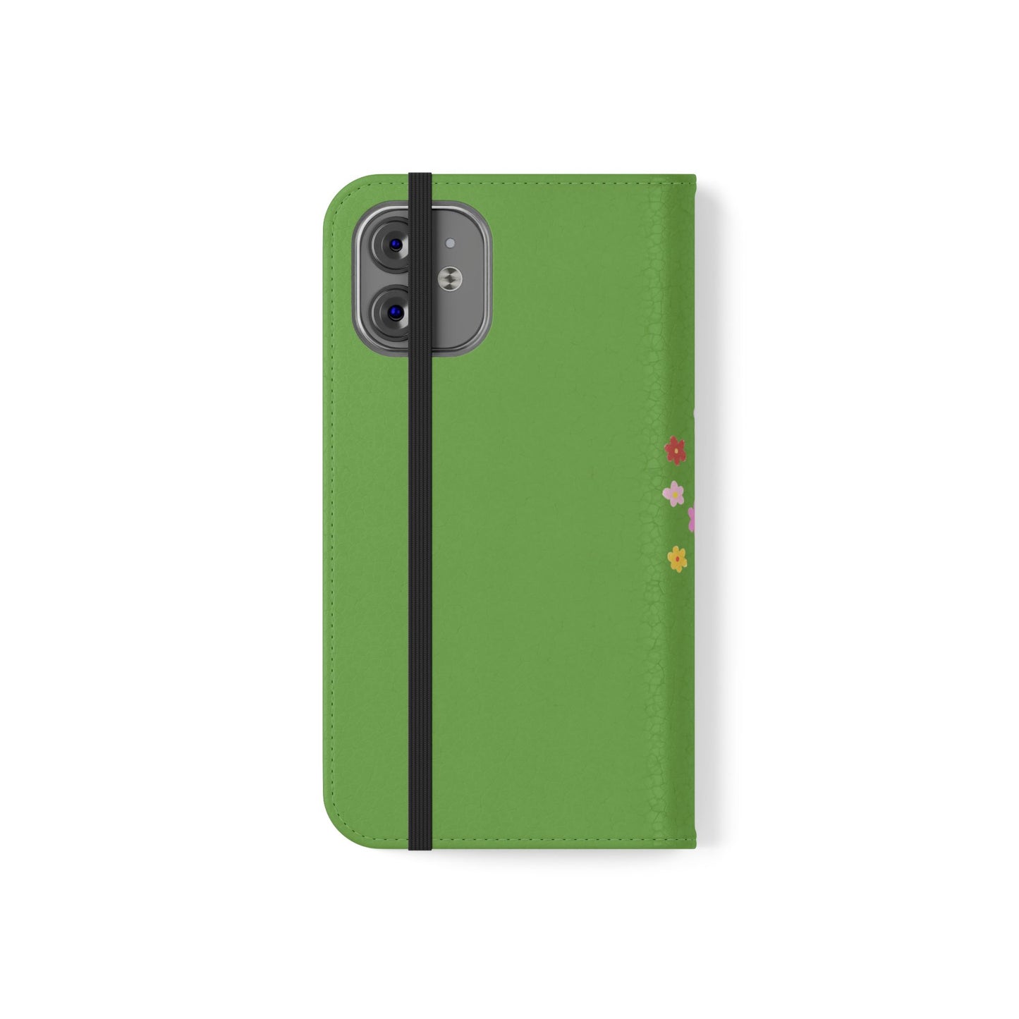Lovely Day Flip Case for iPhone & Samsung - Cute Floral Bear Design (Green)
