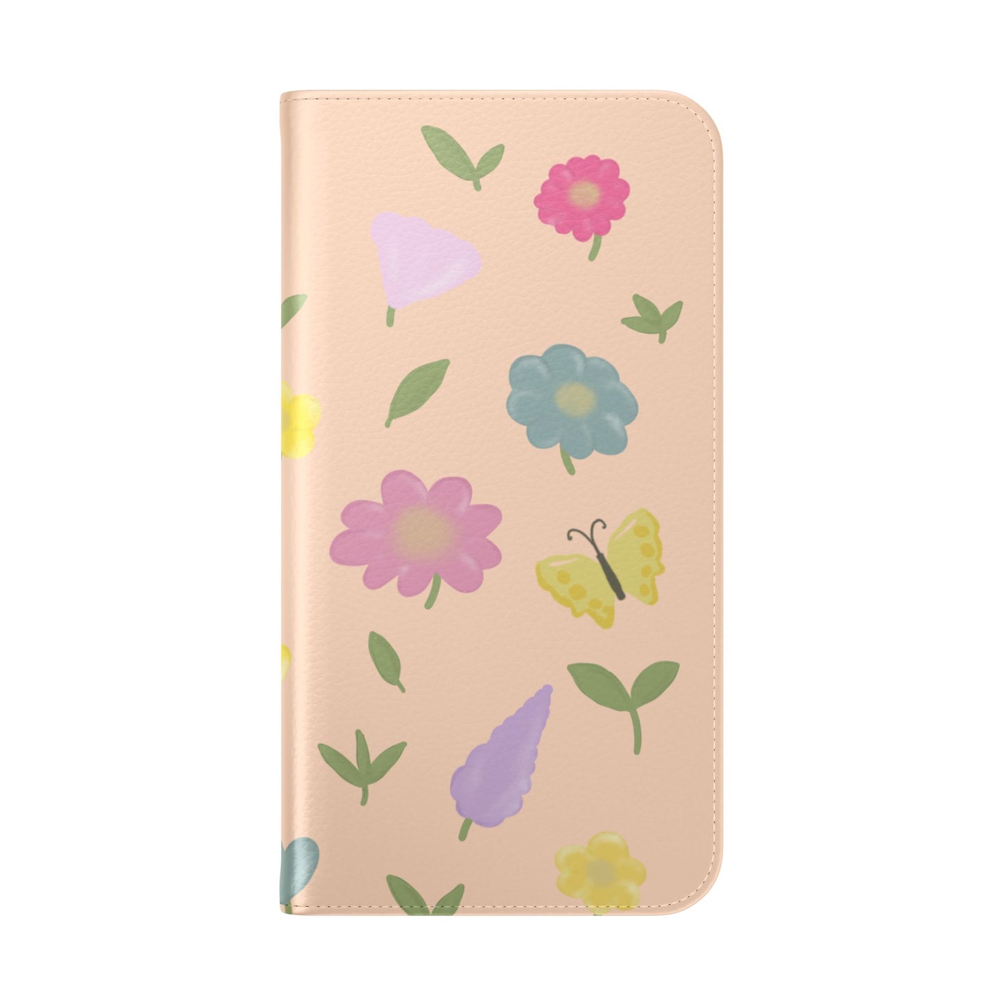 Floral Butterfly Flip Case - Vibrant Phone Wallet Cover for Nature Lovers