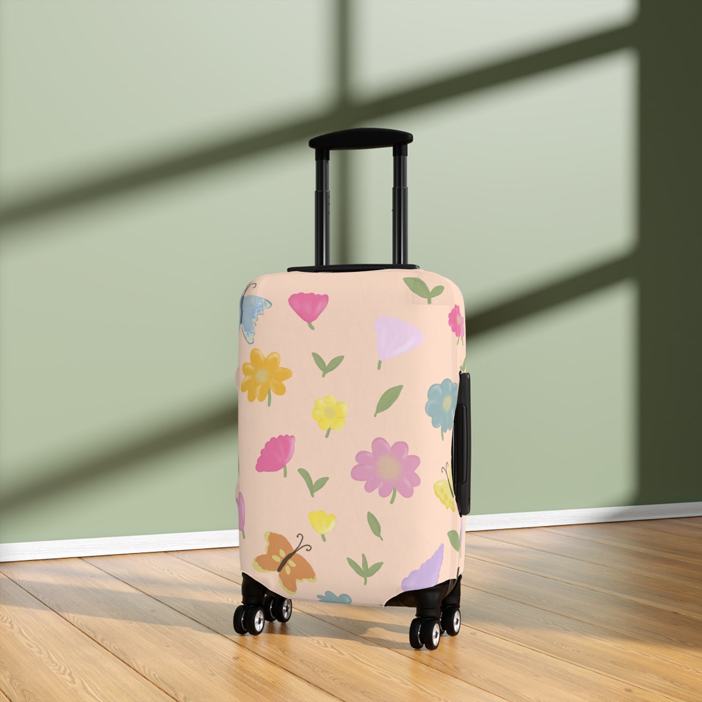 Colorful Floral Luggage Cover | Butterfly & Flower Travel Protector