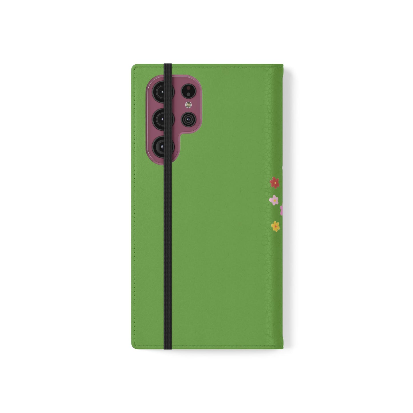 Lovely Day Flip Case for iPhone & Samsung - Cute Floral Bear Design (Green)