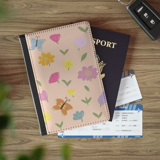 Floral Passport Cover with Butterflies | Travel Accessory for Wanderlust Lovers