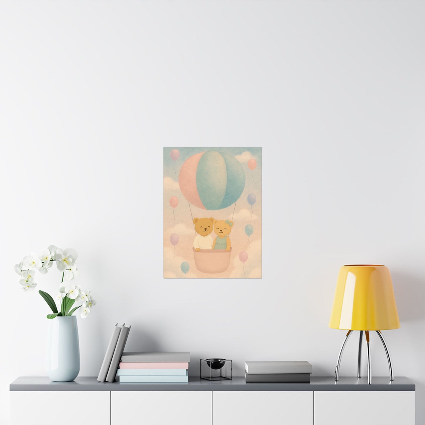 Whispers of a Dream Poster | Pastel Balloon Voyage Wall Art