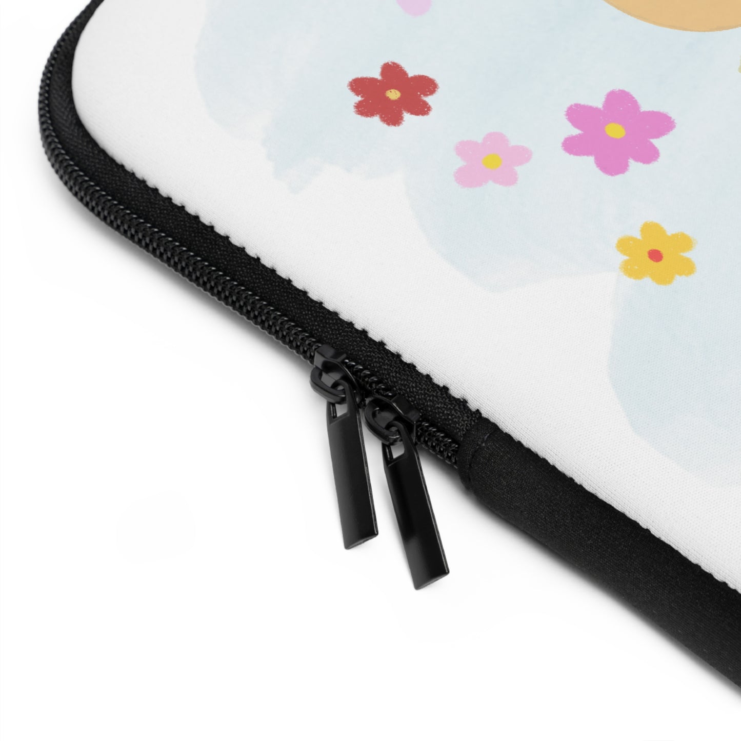 Cute Floral Bear Laptop Sleeve - "Have a Lovely Day"