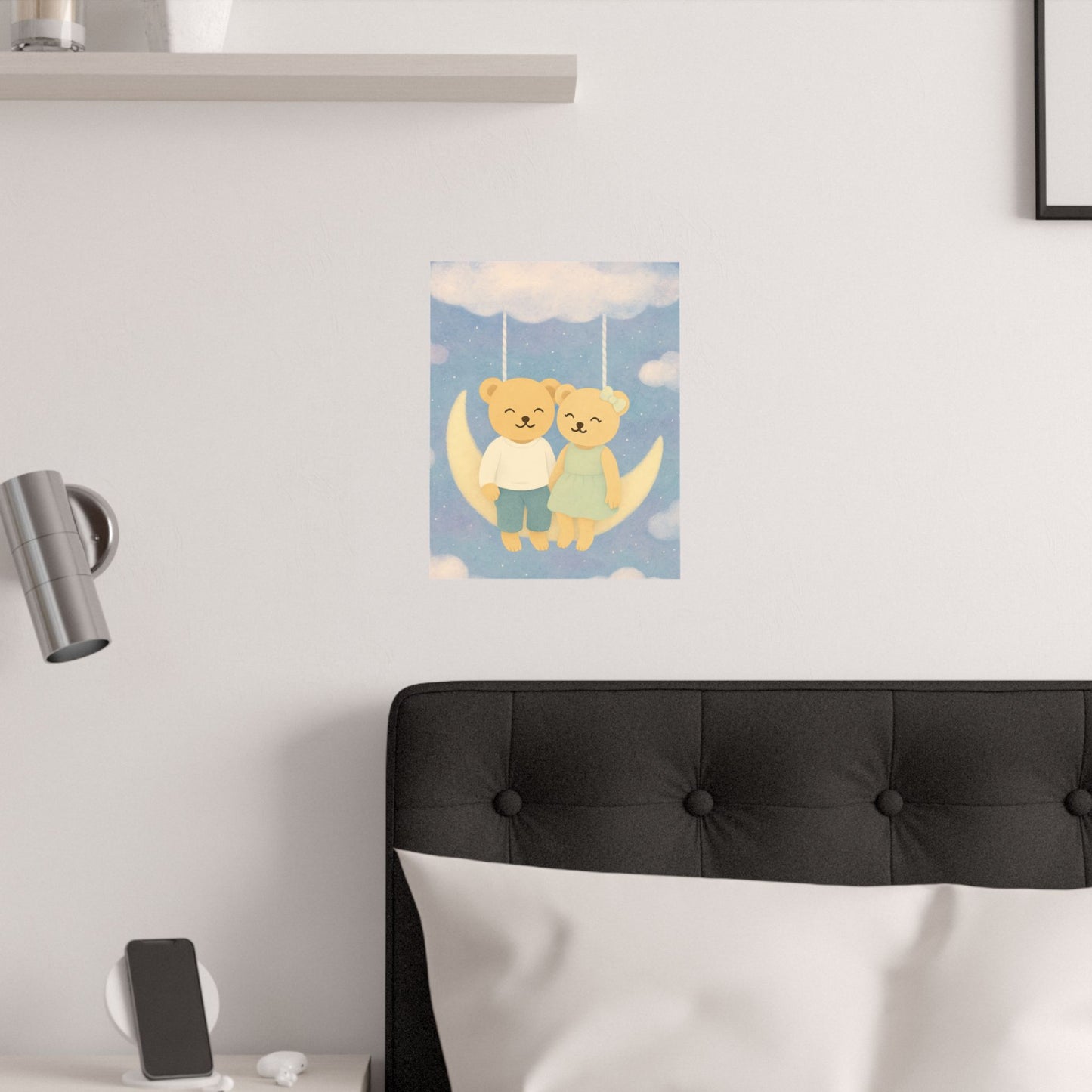 Whispers of a Dream Poster | Cloud Swing Bear Nursery Art