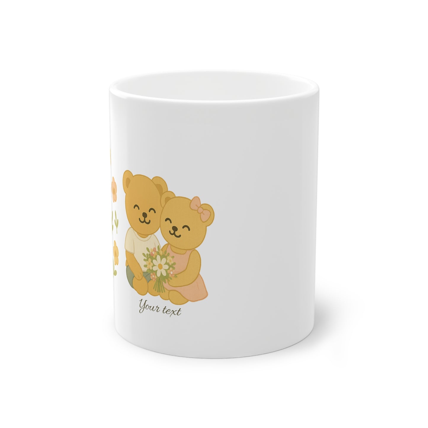 Cute Bear Couple Mug – Cozy Floral Coffee Cup Gift for Tea Lovers