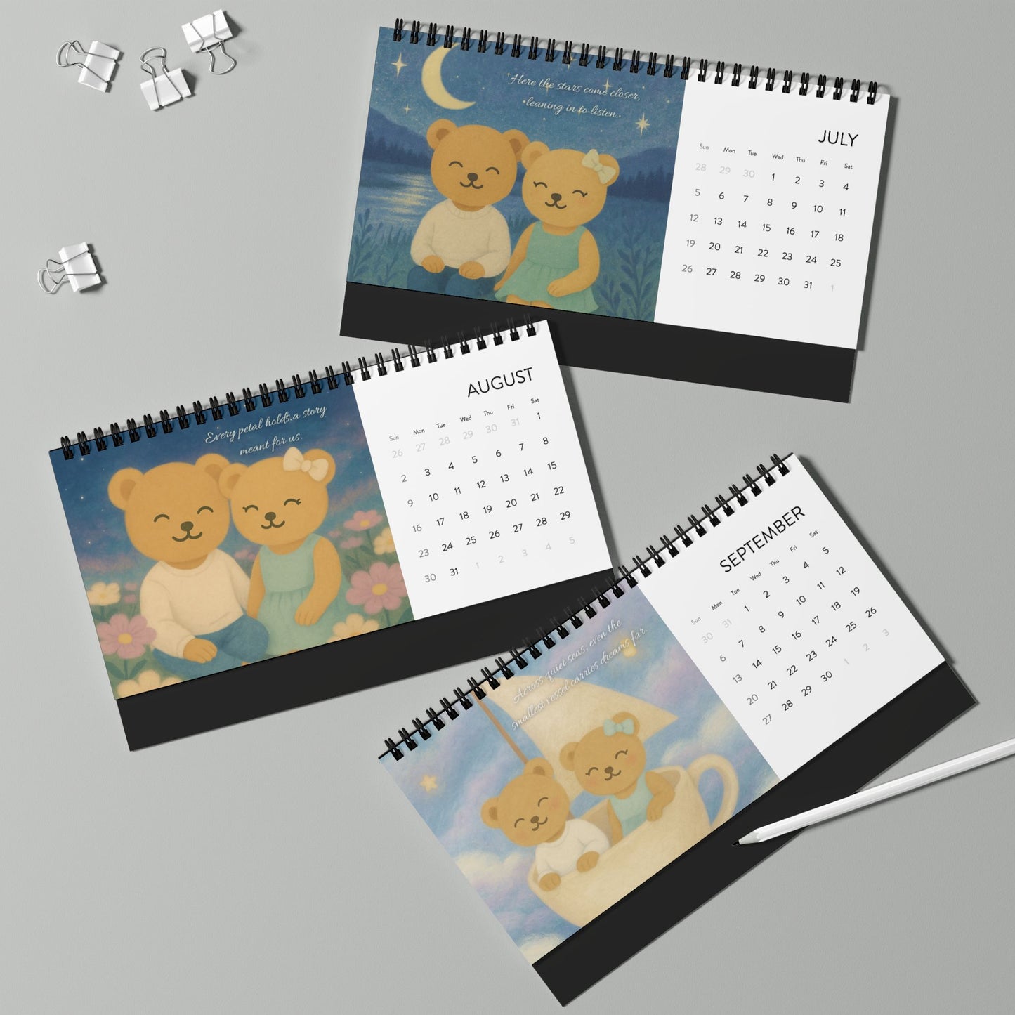 Whispers of a Dream 2026 Desk Calendar | Dream Train Cozy Planner Gift
