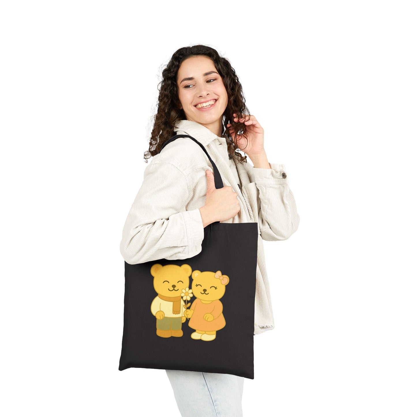 Cozy Bear Tote Bag with Quote – Eco-Friendly Shopping & Gift Bag