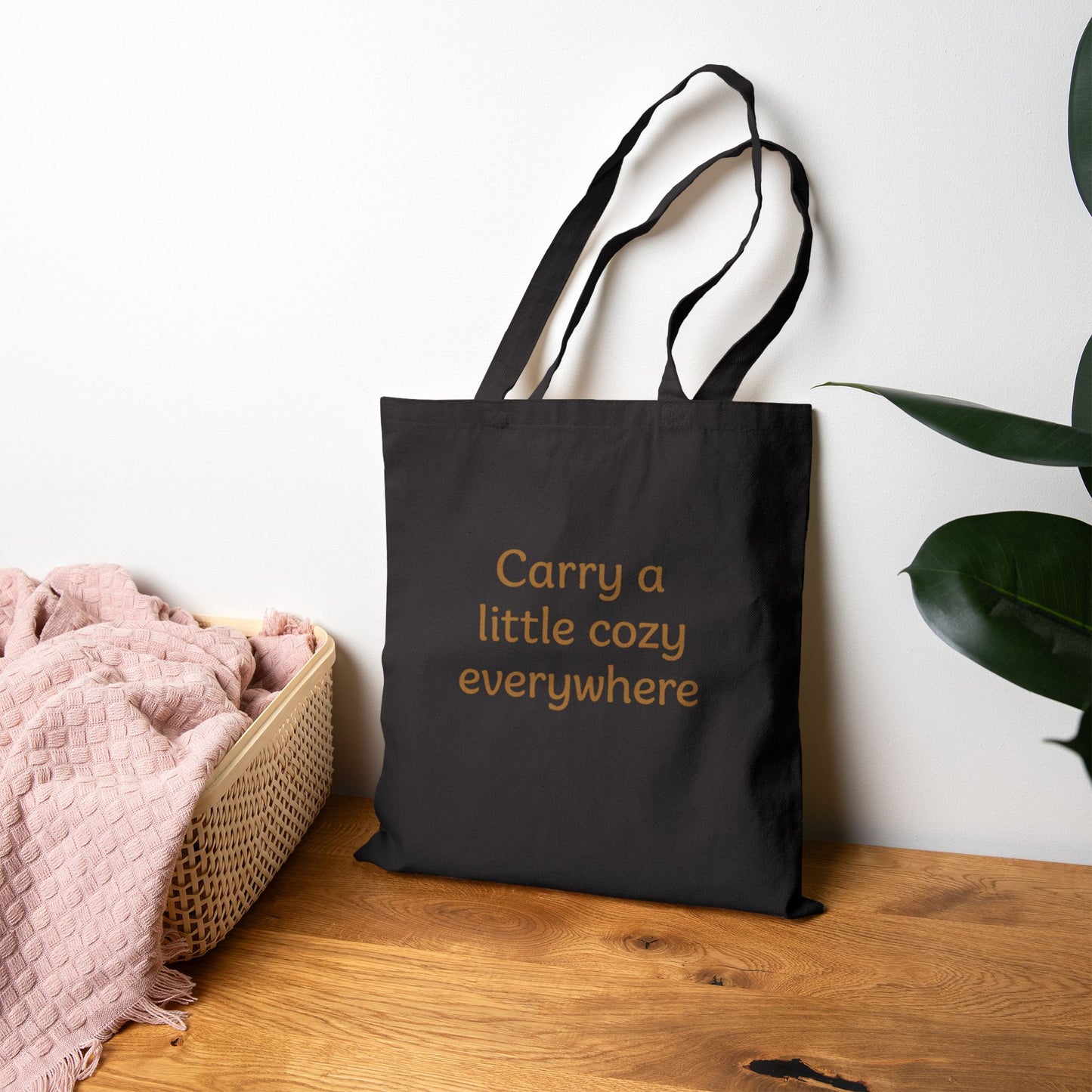 Cozy Bear Tote Bag with Quote – Eco-Friendly Shopping & Gift Bag