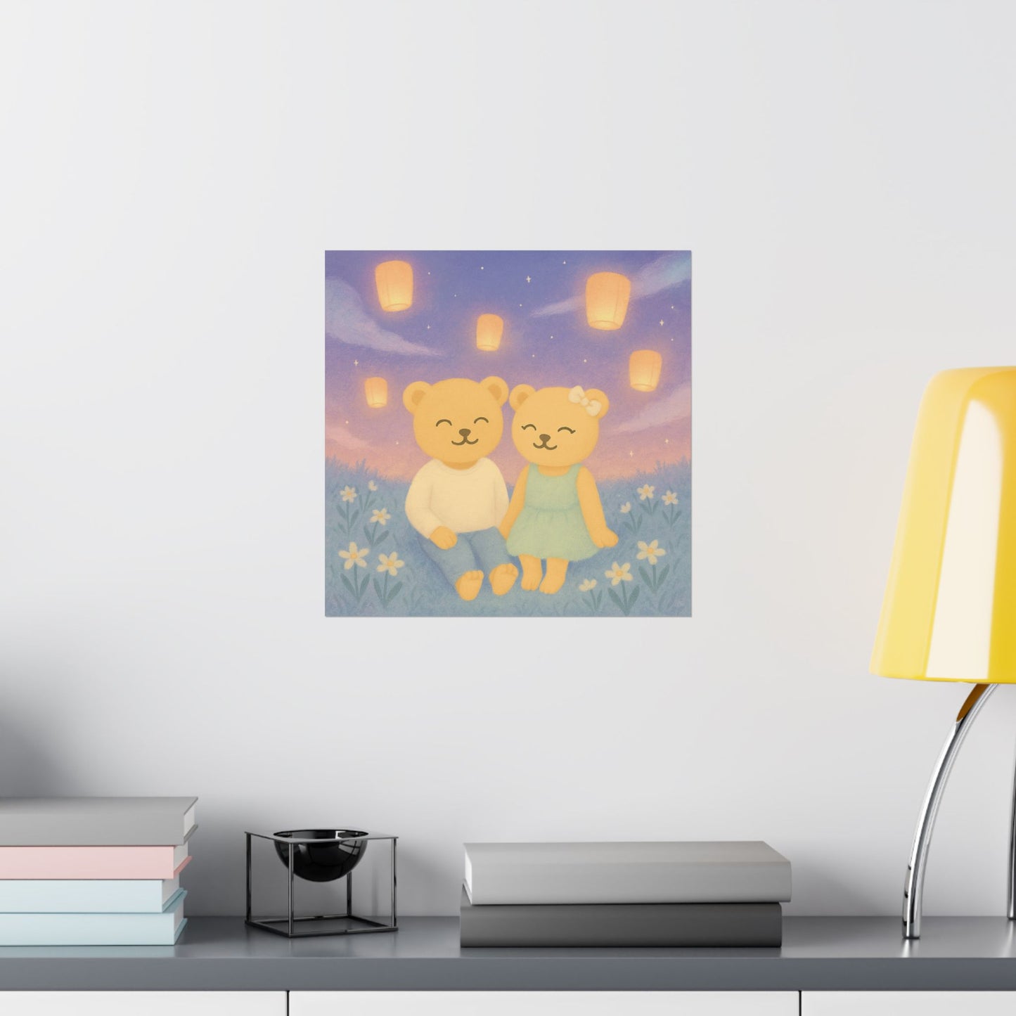 Whispers of a Dream Poster | Sky Lantern Meadow Wall Art