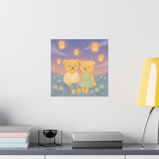 Whispers of a Dream Poster | Sky Lantern Meadow Wall Art