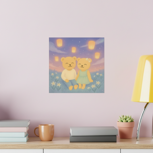 Whispers of a Dream Poster | Sky Lantern Meadow Wall Art