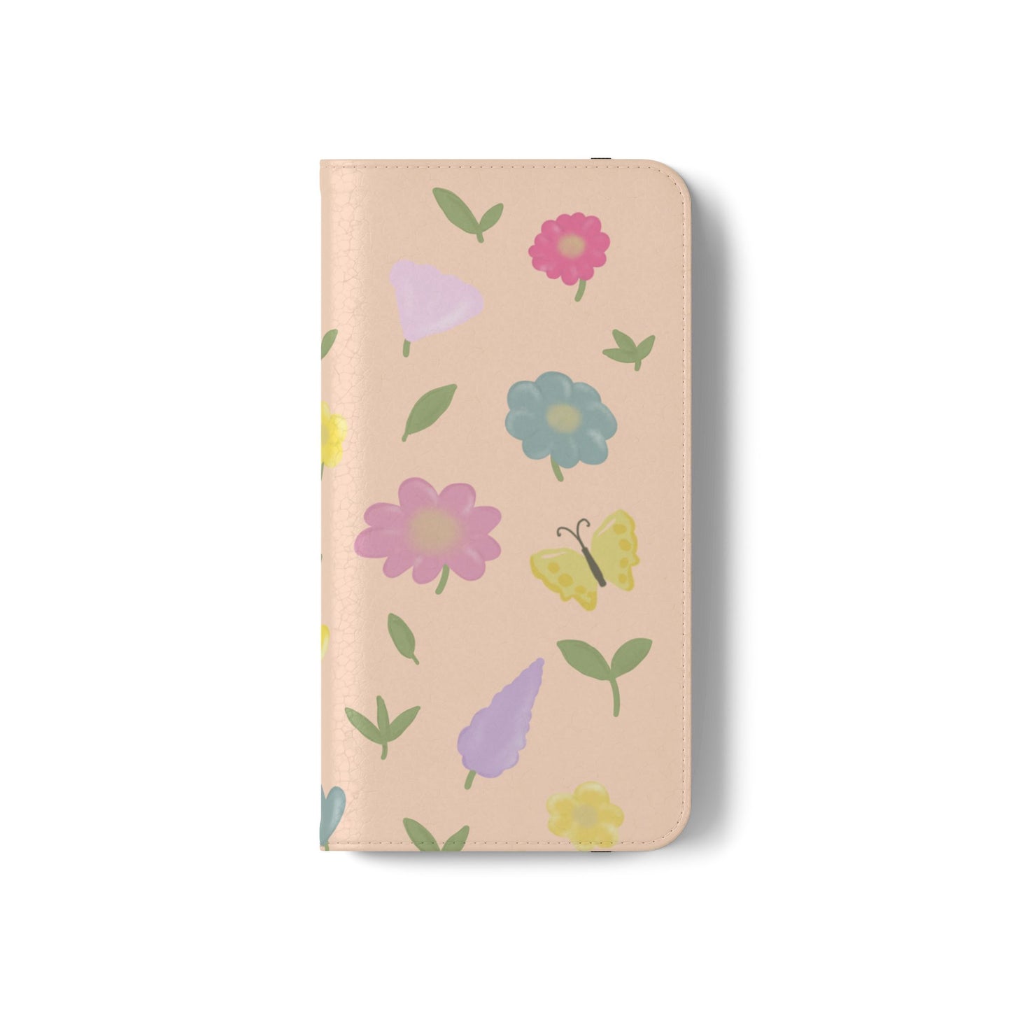 Floral Butterfly Flip Case - Vibrant Phone Wallet Cover for Nature Lovers