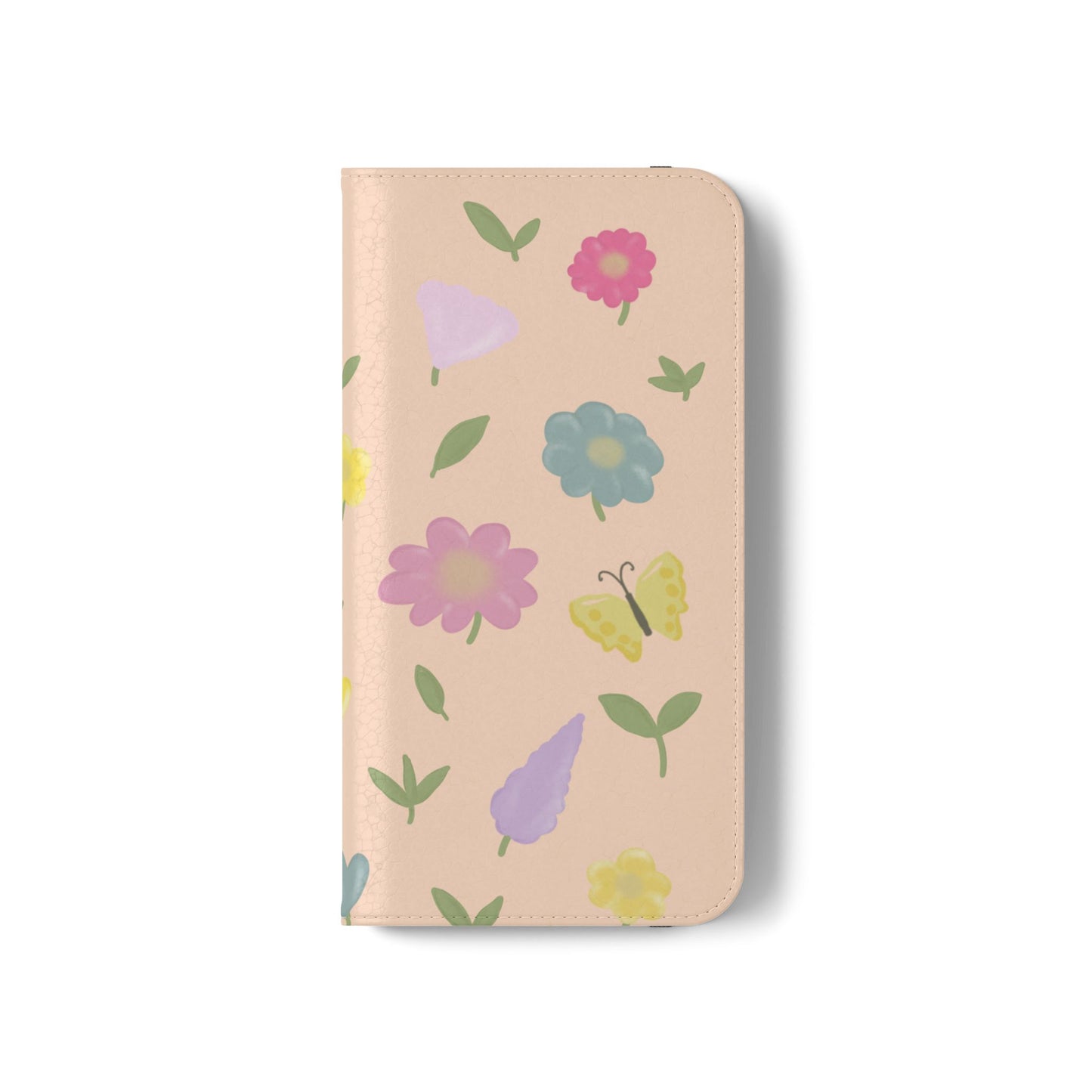 Floral Butterfly Flip Case - Vibrant Phone Wallet Cover for Nature Lovers