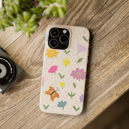 Eco-Friendly Floral iPhone Case - Biodegradable & Stylish
