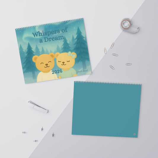 Charming 2026 Wall Calendar with Adorable Bear Illustrations