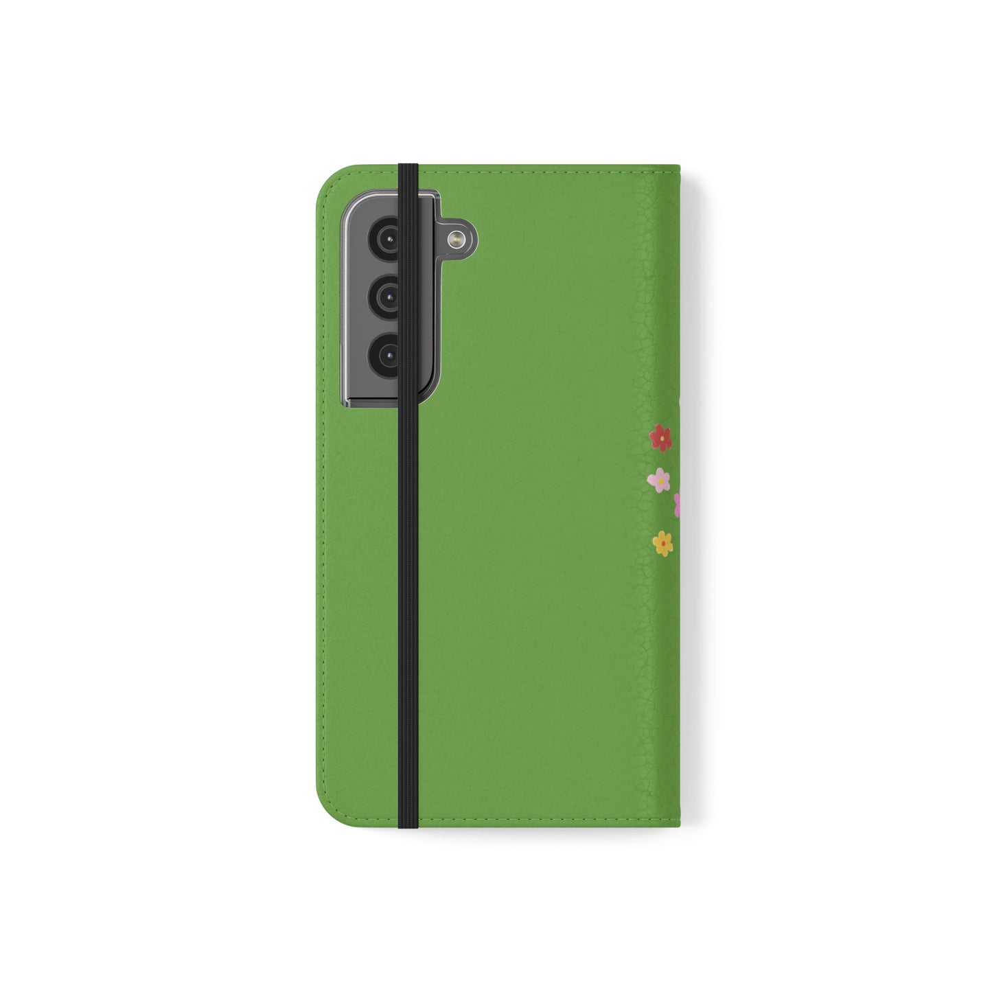 Lovely Day Flip Case for iPhone & Samsung - Cute Floral Bear Design (Green)