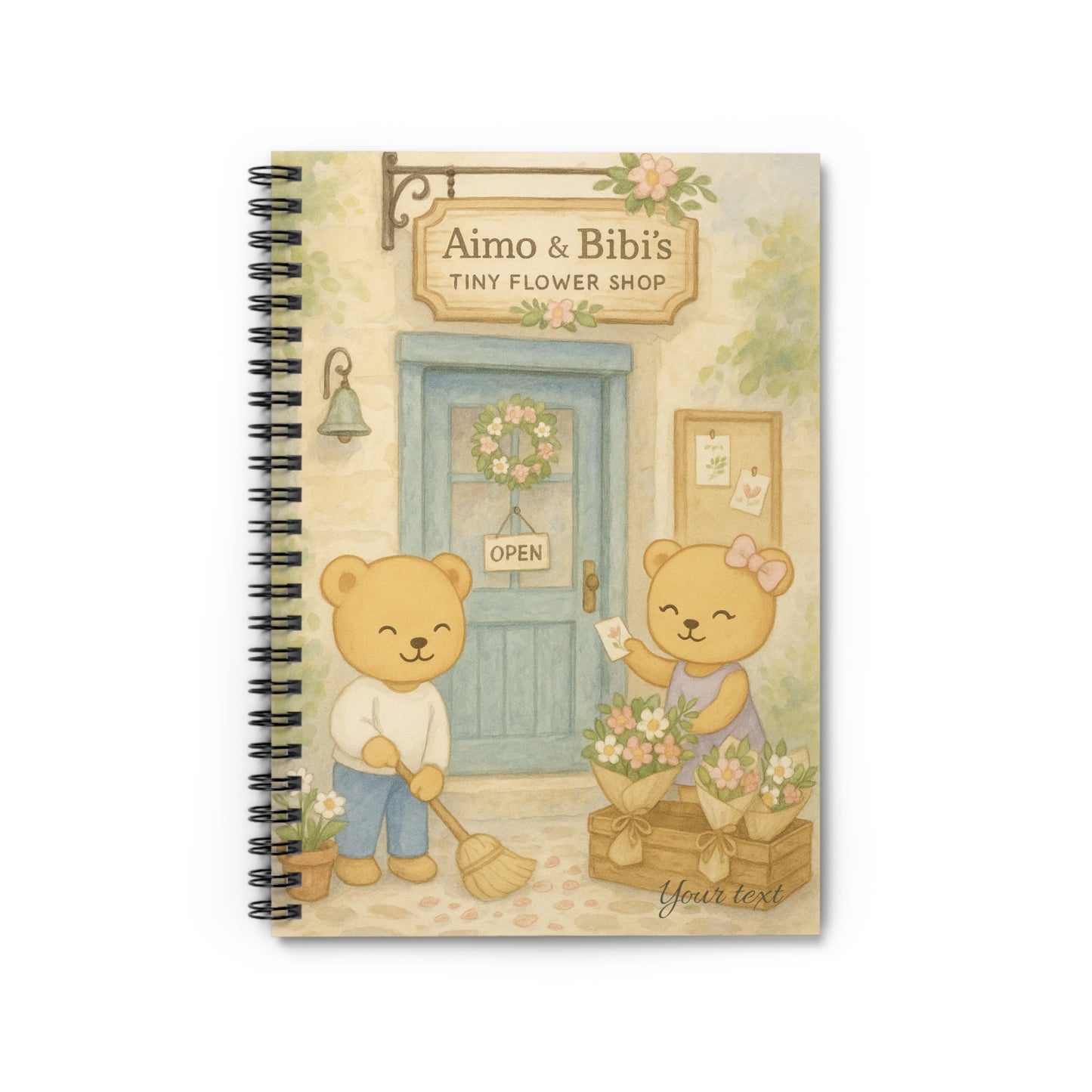 Tiny Flower Shop Spiral Notebook – Cute Bear Journal & Stationery