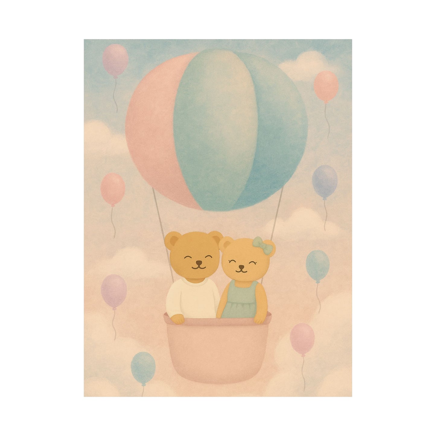 Whispers of a Dream Poster | Pastel Balloon Voyage Wall Art