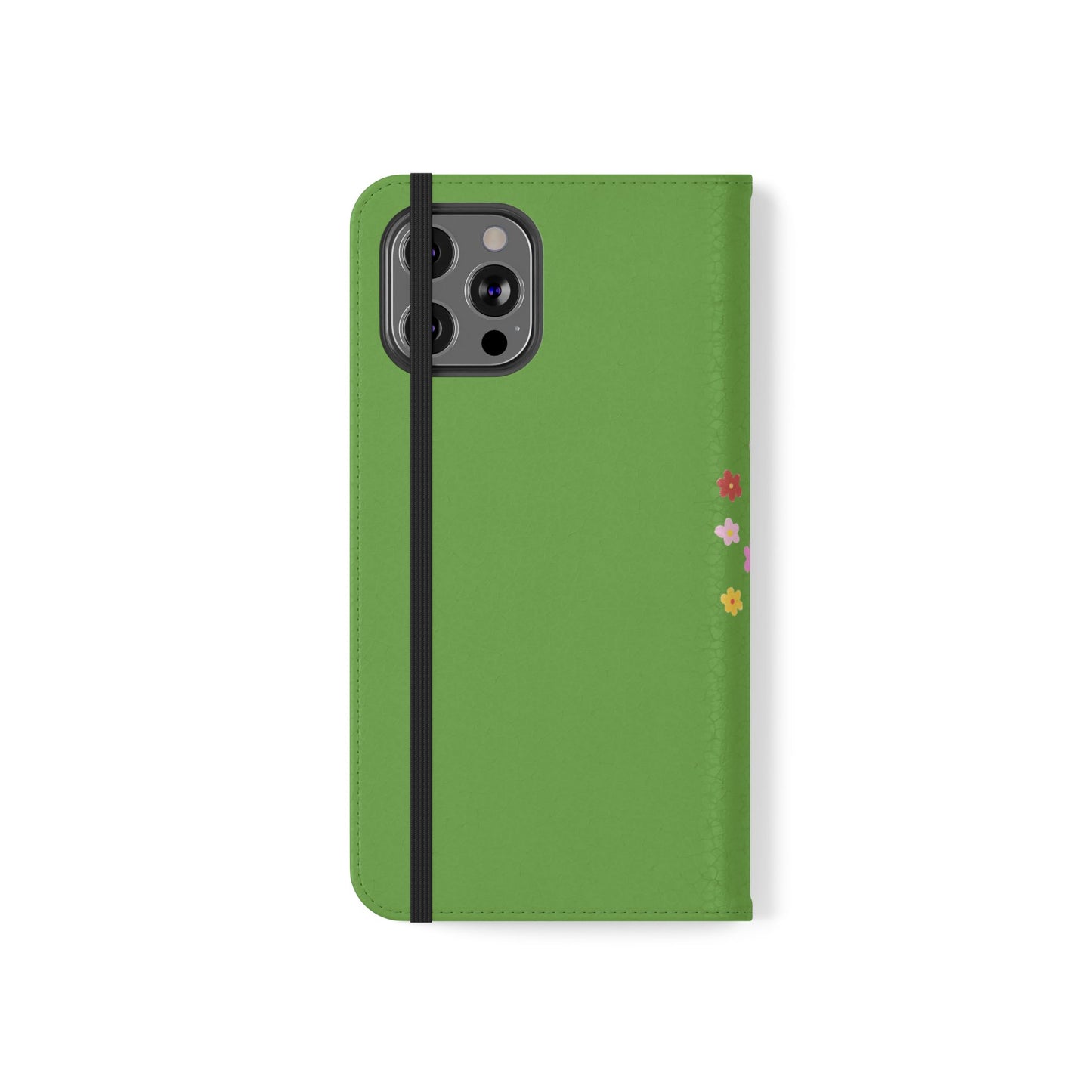Lovely Day Flip Case for iPhone & Samsung - Cute Floral Bear Design (Green)