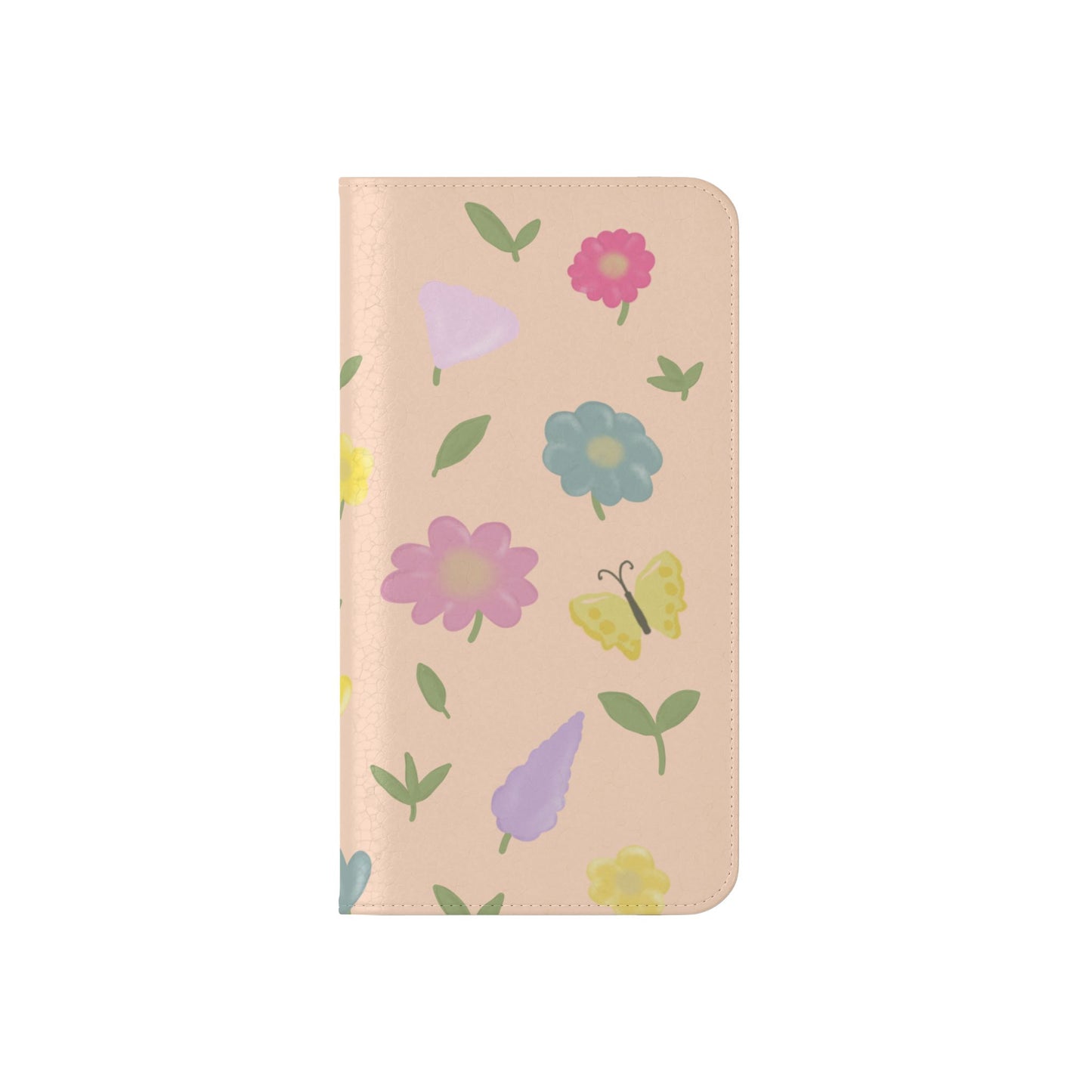 Floral Butterfly Flip Case - Vibrant Phone Wallet Cover for Nature Lovers