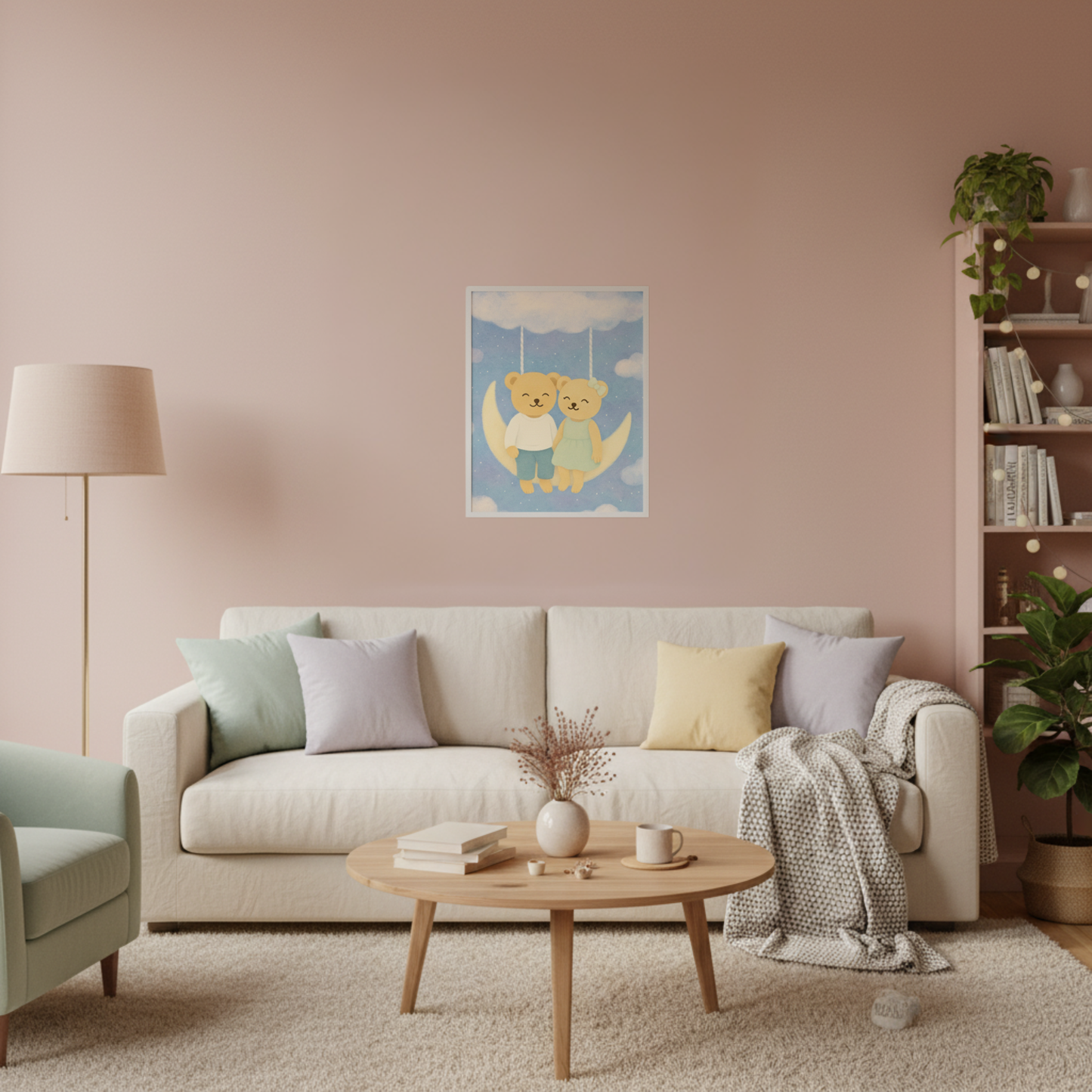 Whispers of a Dream Poster | Cloud Swing Bear Nursery Art