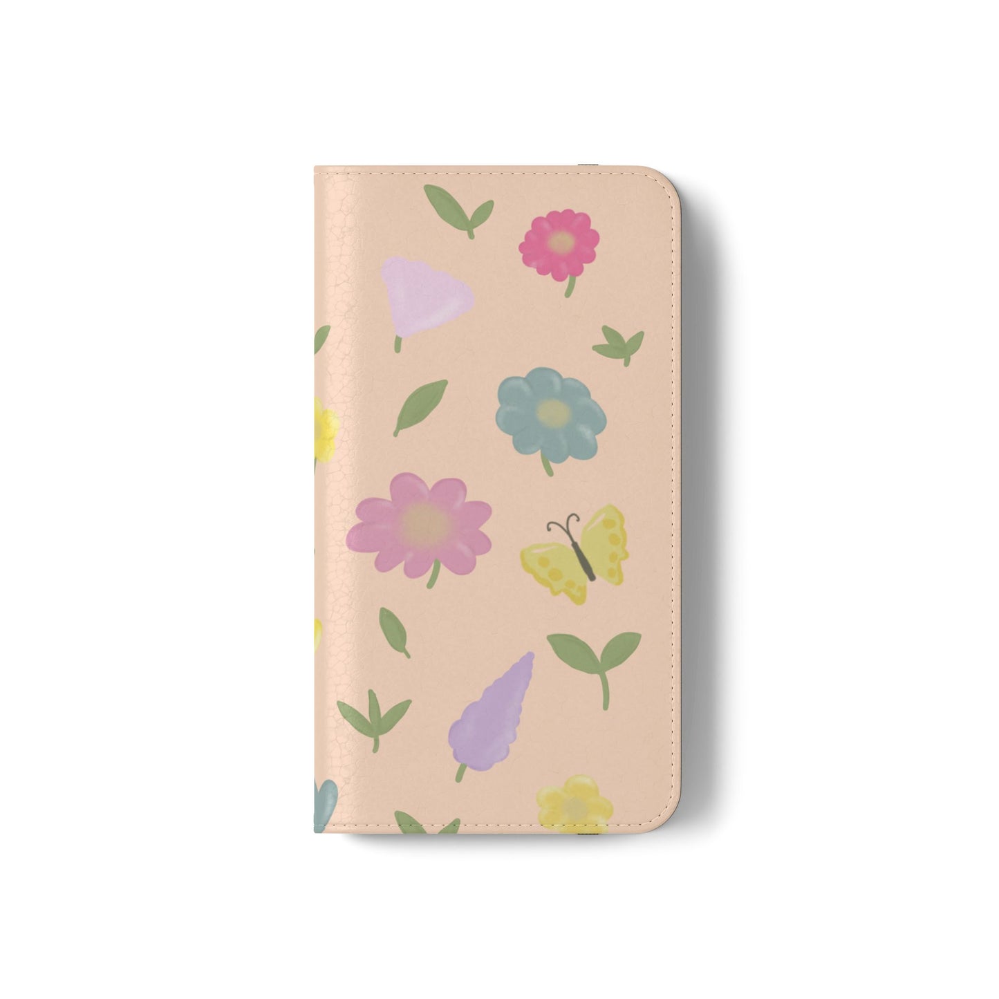 Floral Butterfly Flip Case - Vibrant Phone Wallet Cover for Nature Lovers