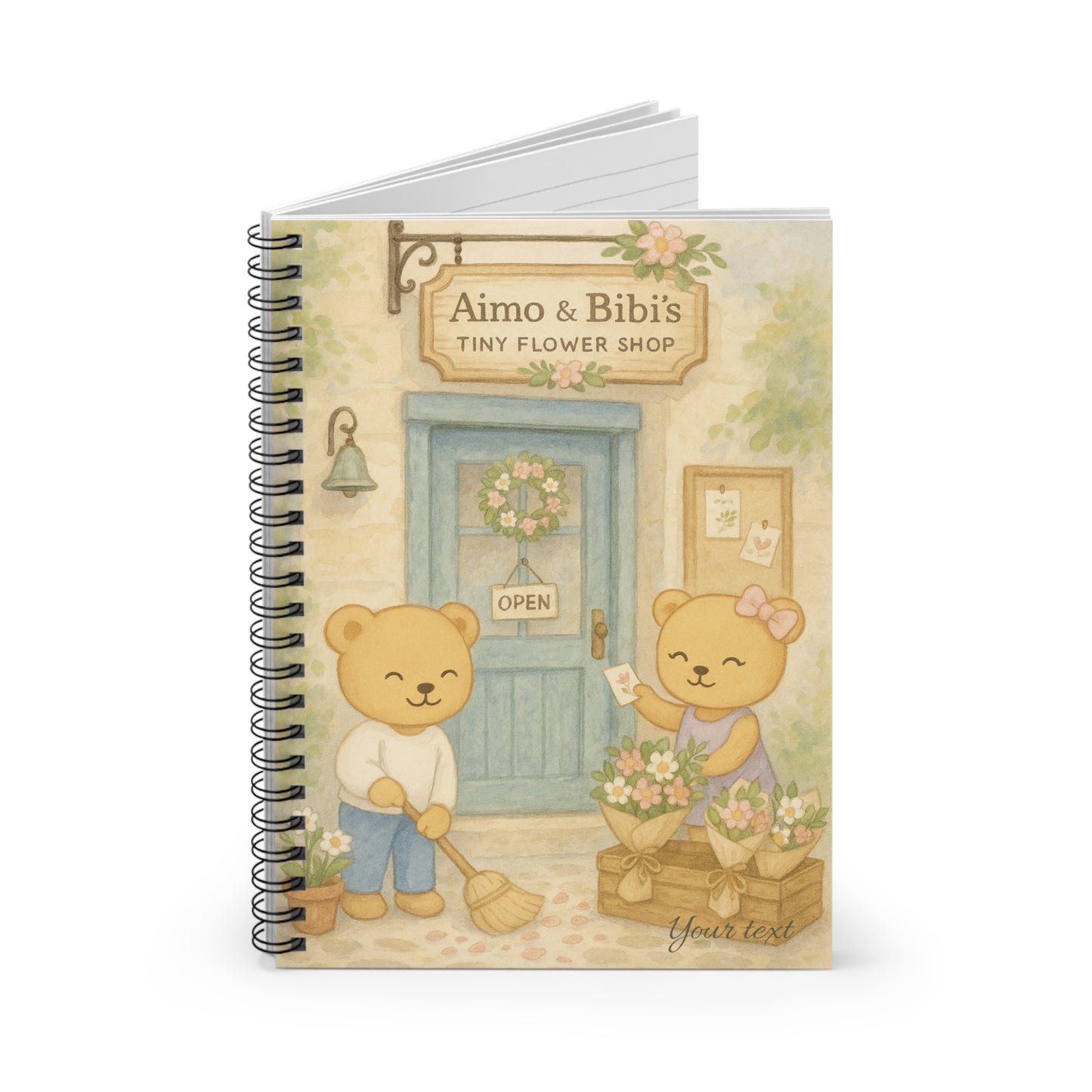 Tiny Flower Shop Spiral Notebook – Cute Bear Journal & Stationery