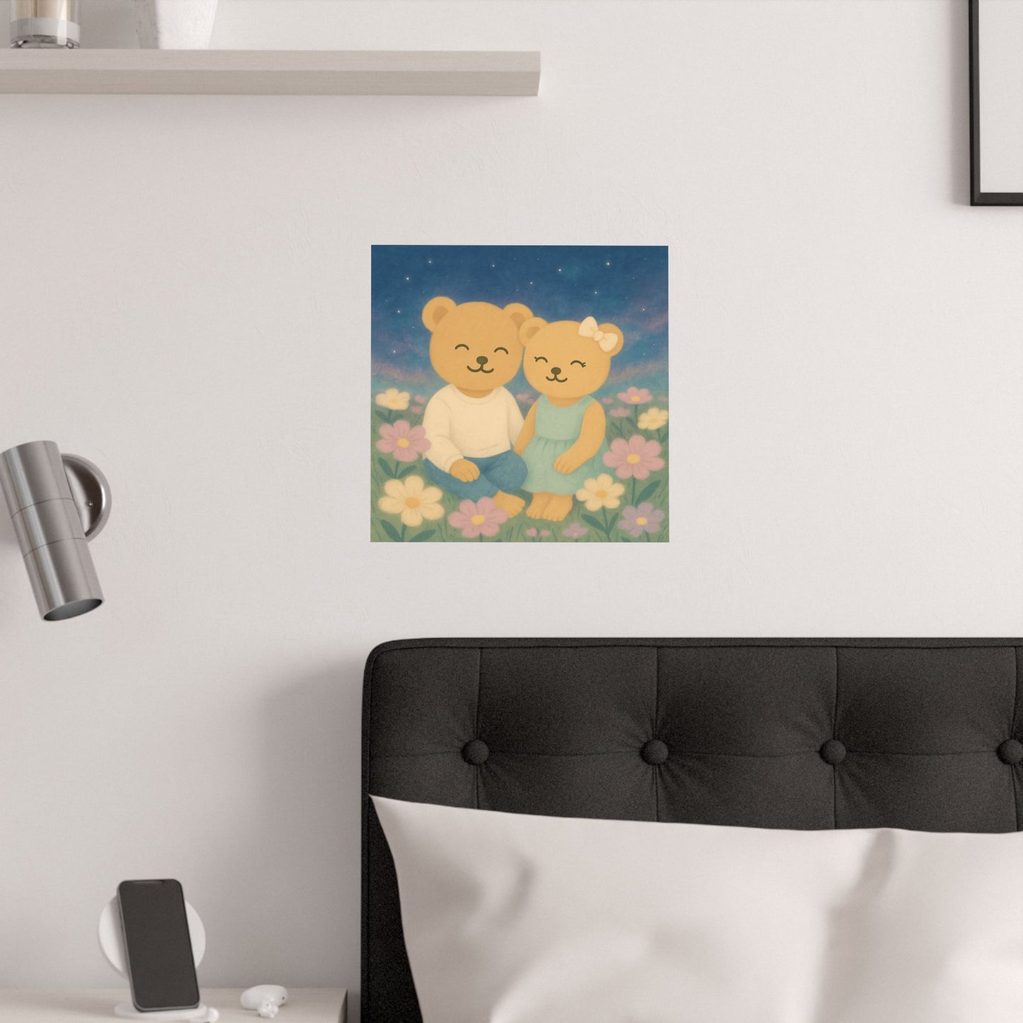 Whispers of a Dream Poster | Cozy Bear Couple Wall Art Print