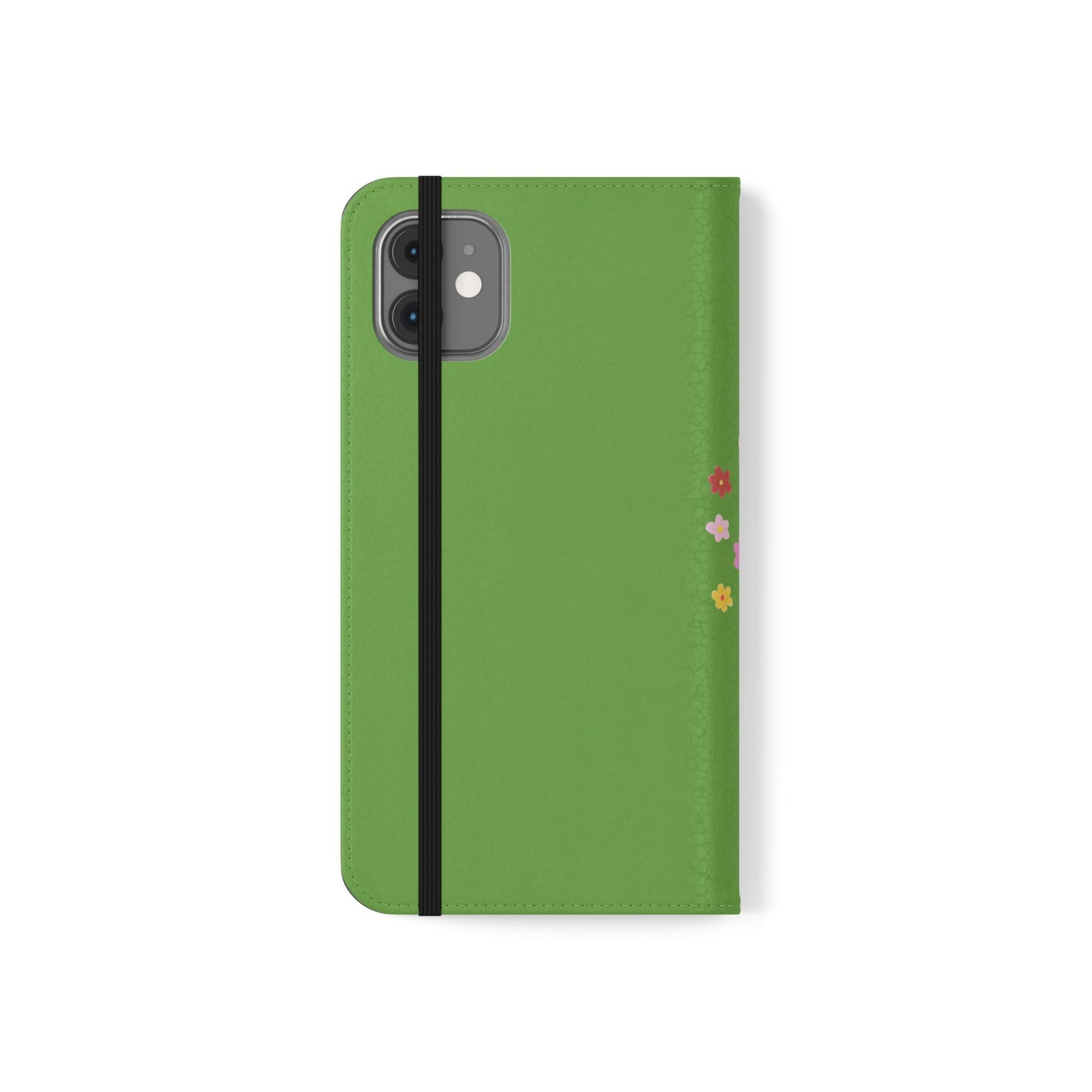 Lovely Day Flip Case for iPhone & Samsung - Cute Floral Bear Design (Green)