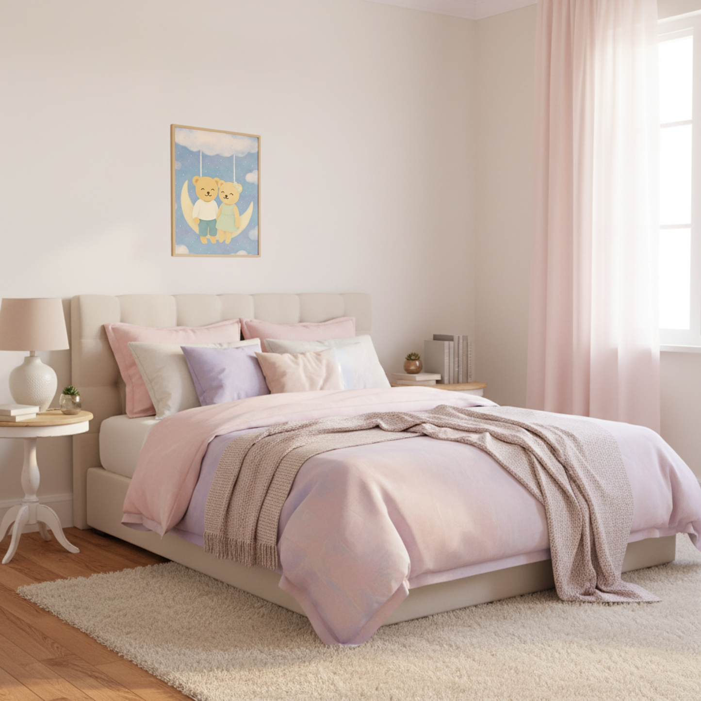 Whispers of a Dream Poster | Cloud Swing Bear Nursery Art