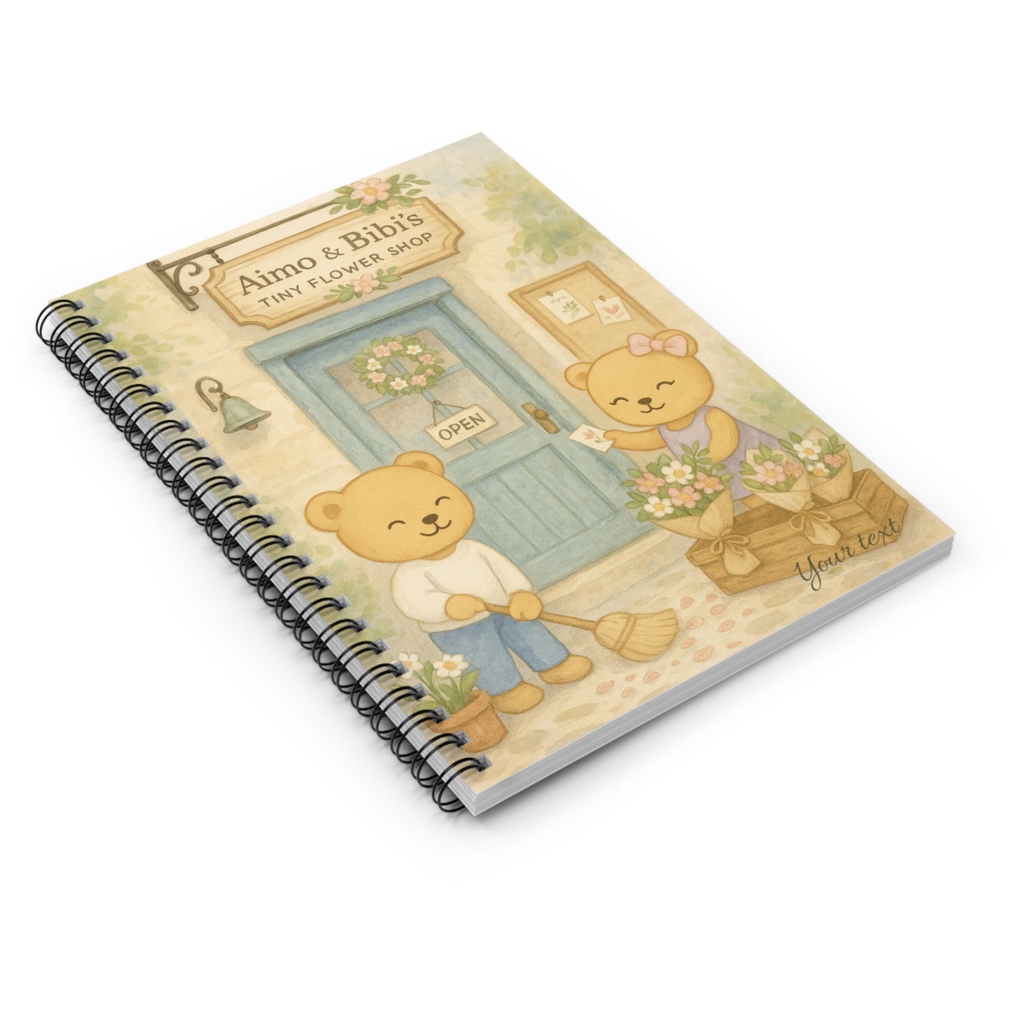 Tiny Flower Shop Spiral Notebook – Cute Bear Journal & Stationery