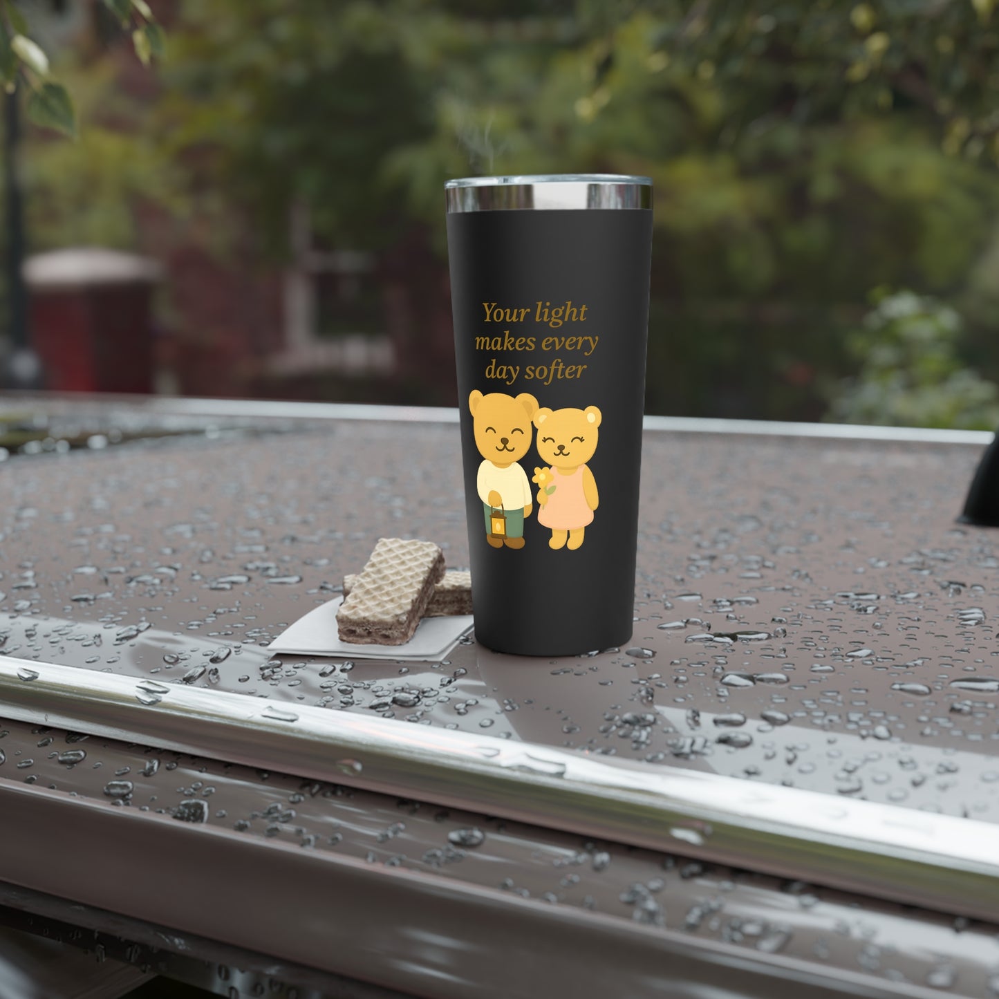 Cozy Bear Tumbler with Quote – Insulated Mug for Daily Inspiration