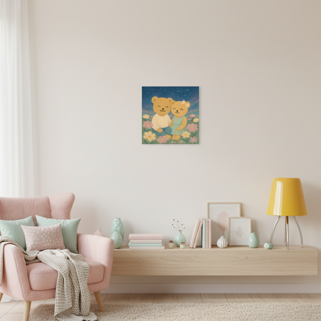 Whispers of a Dream Poster | Cozy Bear Couple Wall Art Print