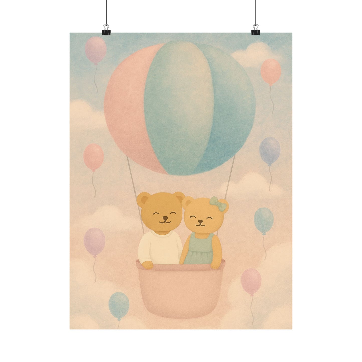 Whispers of a Dream Poster | Pastel Balloon Voyage Wall Art