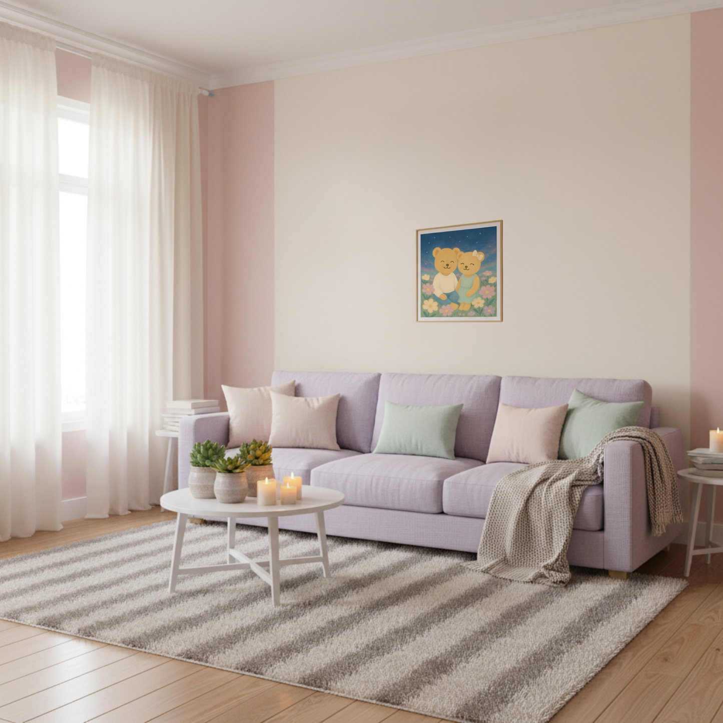 Whispers of a Dream Poster | Cozy Bear Couple Wall Art Print