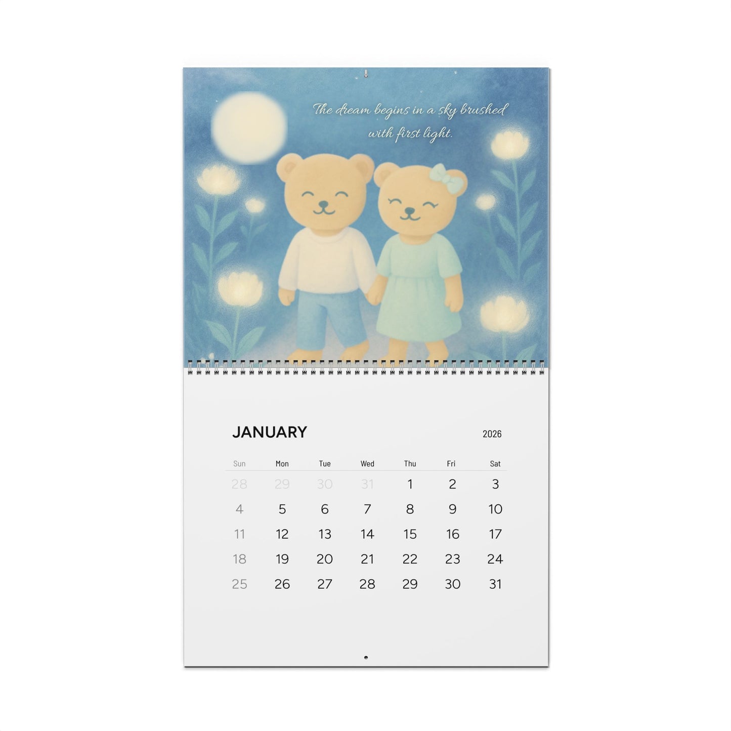 Whispers of a Dream 2026 Wall Calendar | Aimerish Inspirational Décor
