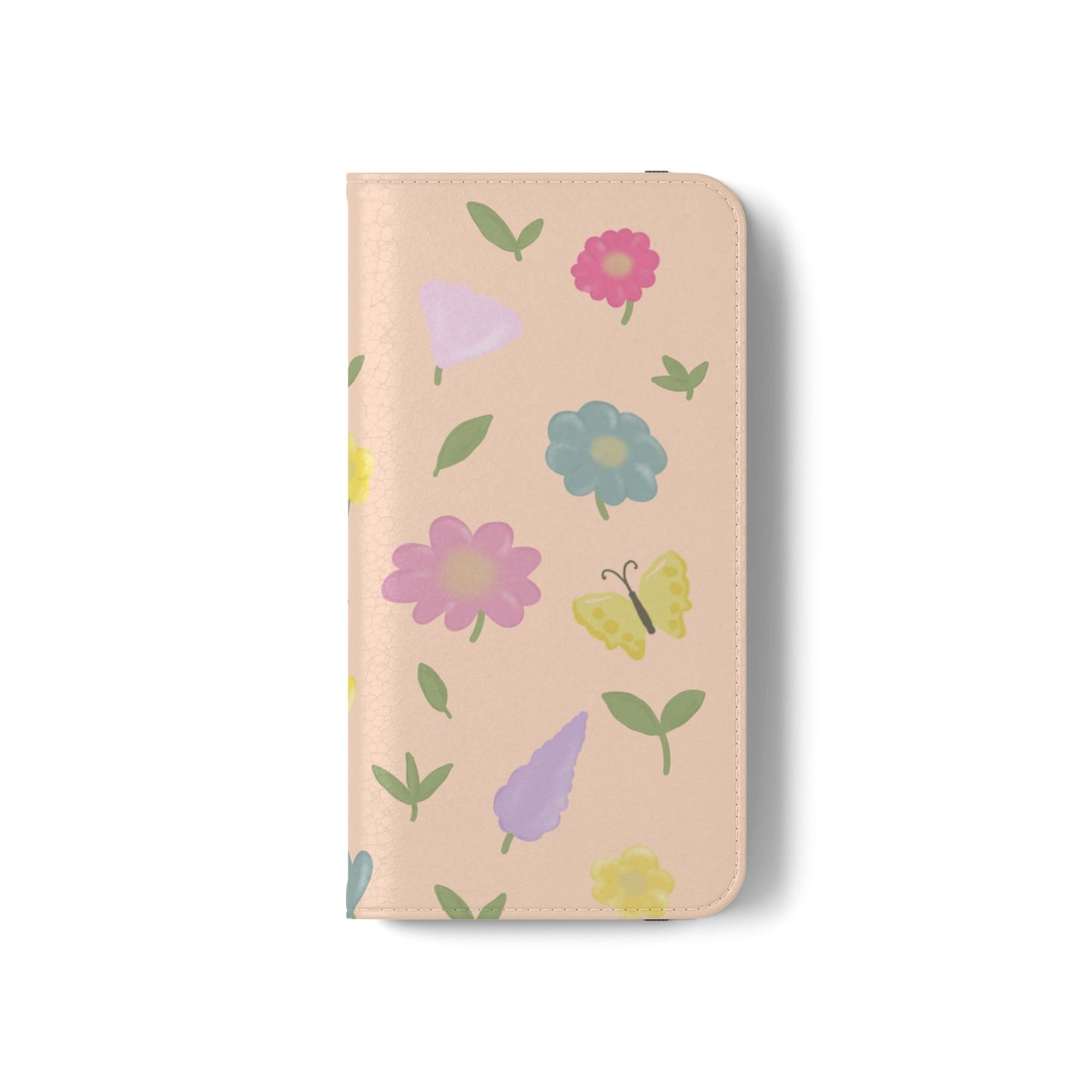 Floral Butterfly Flip Case - Vibrant Phone Wallet Cover for Nature Lovers