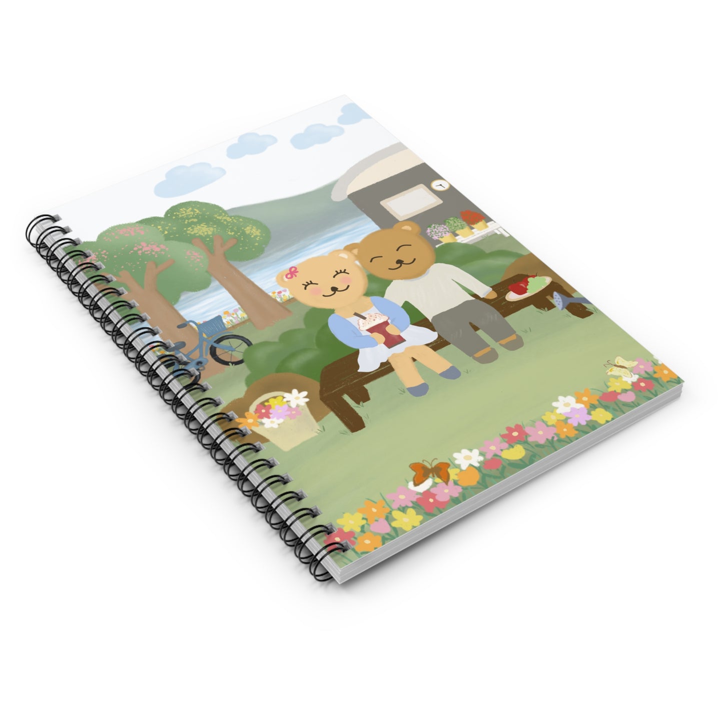Cute Couples Spiral Notebook - Adorable Bear Design for Love Notes & Creative Journaling
