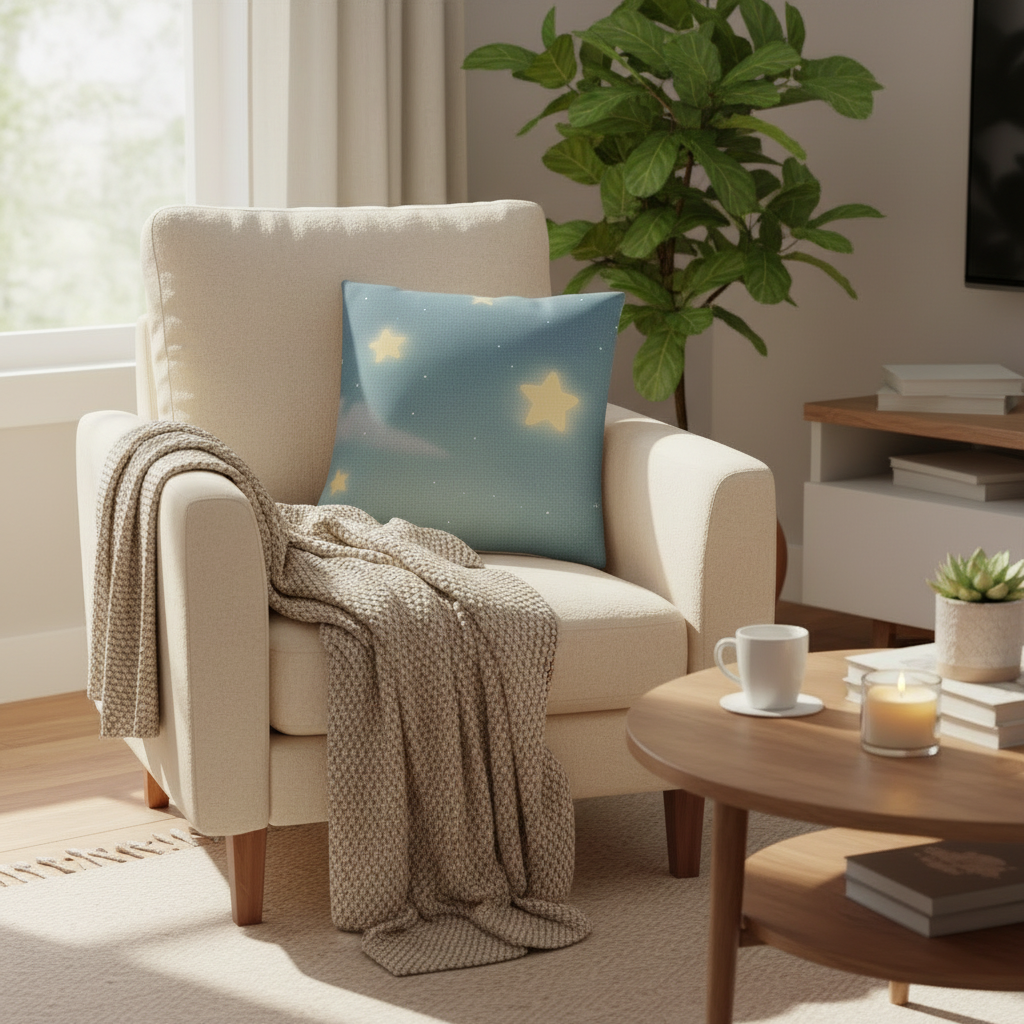 Whispers of a Dream Pillow Cover | Starry Night Cozy Cushion