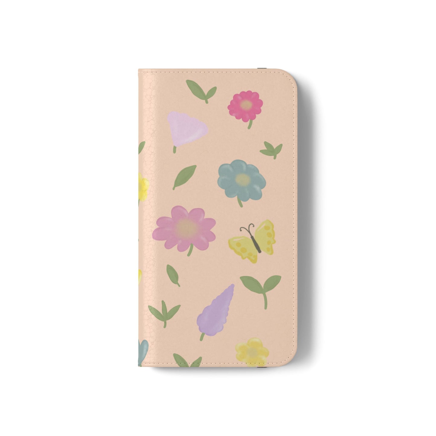 Floral Butterfly Flip Case - Vibrant Phone Wallet Cover for Nature Lovers
