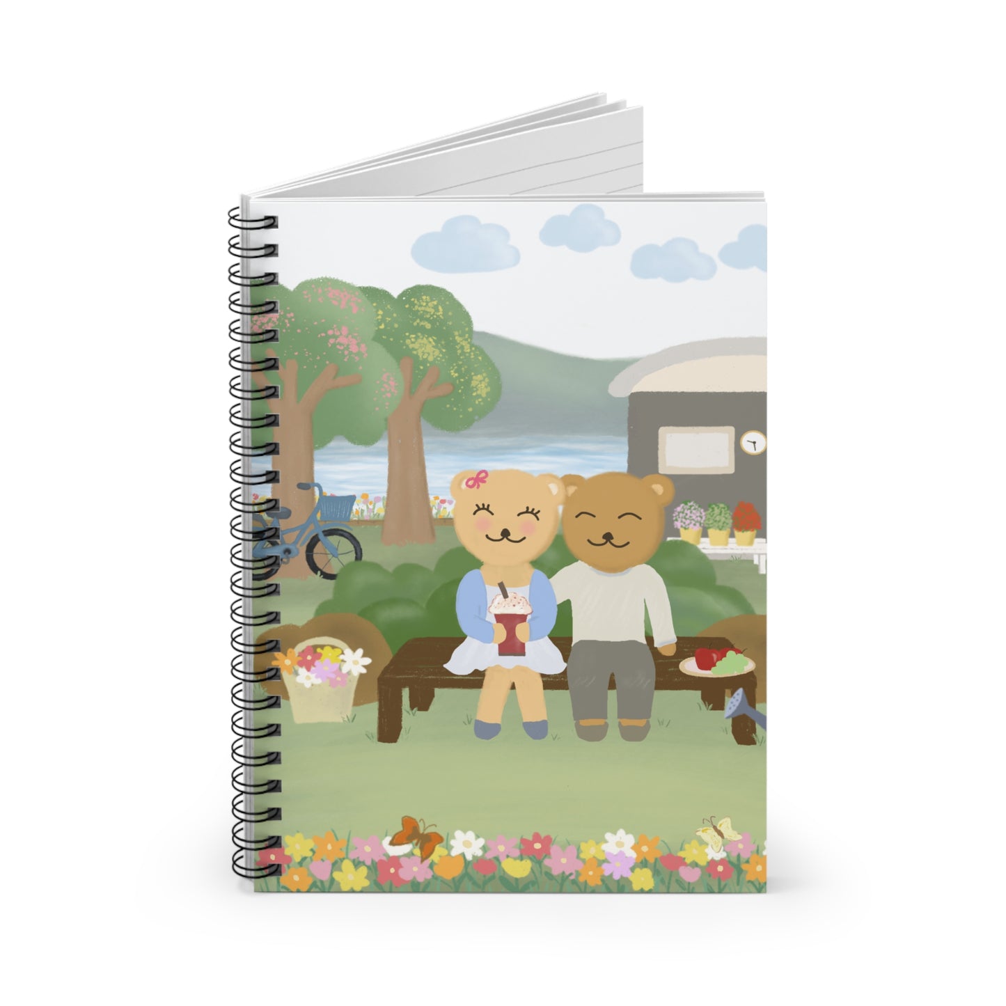 Cute Couples Spiral Notebook - Adorable Bear Design for Love Notes & Creative Journaling