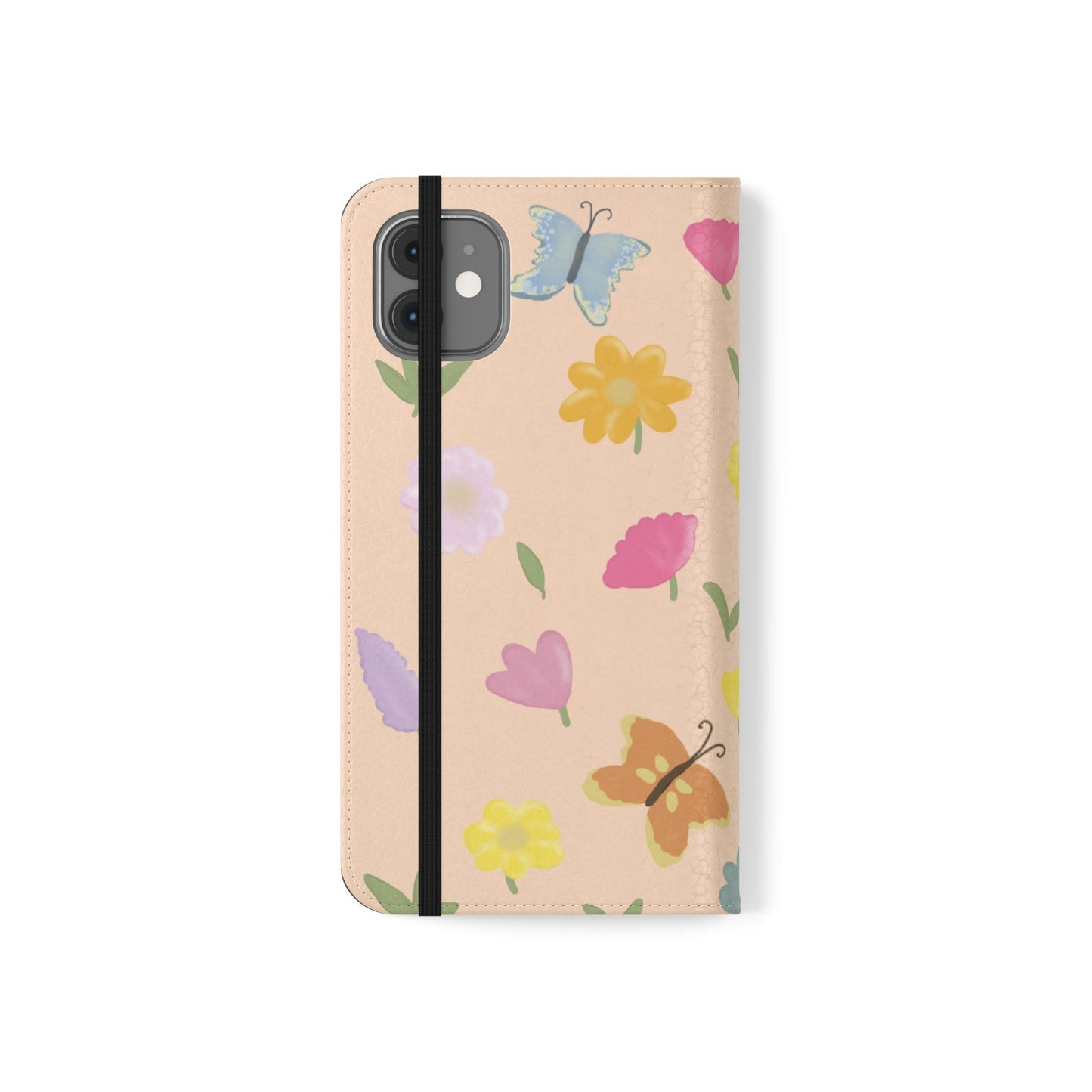 Floral Butterfly Flip Case - Vibrant Phone Wallet Cover for Nature Lovers