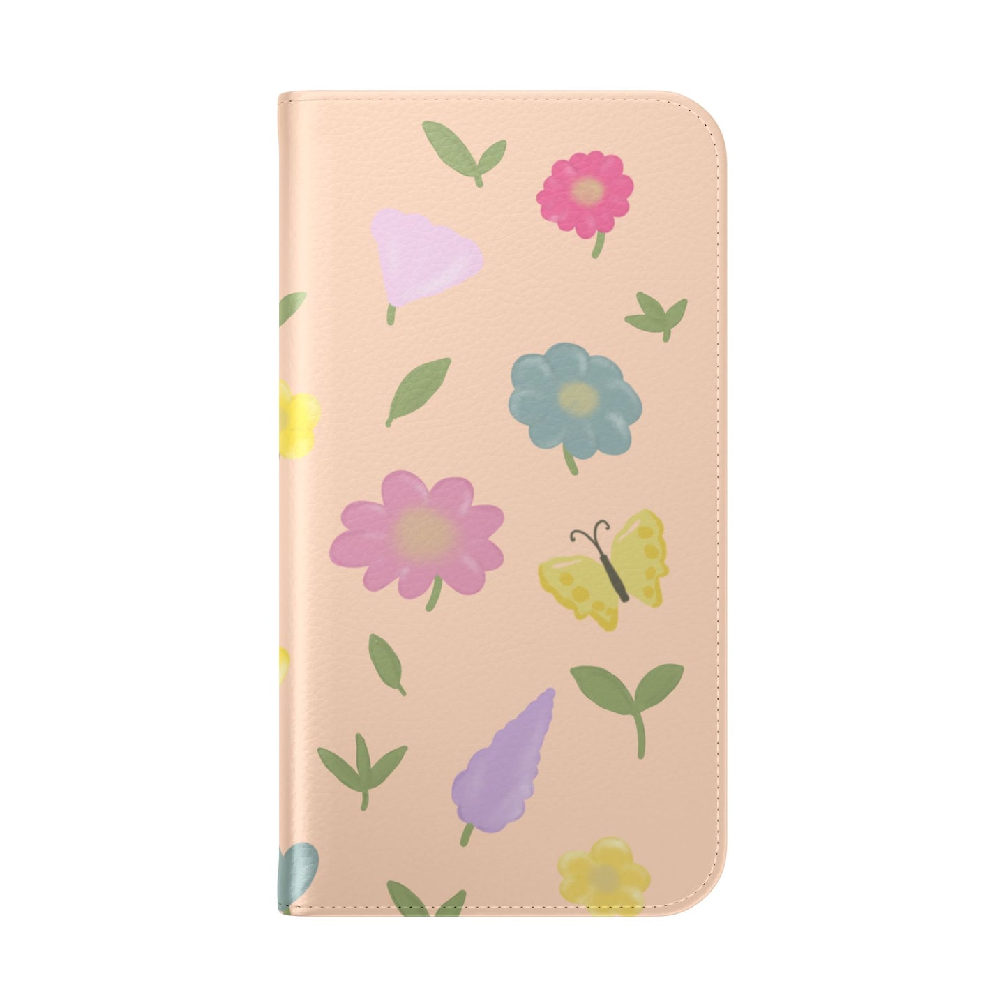 Floral Butterfly Flip Case - Vibrant Phone Wallet Cover for Nature Lovers