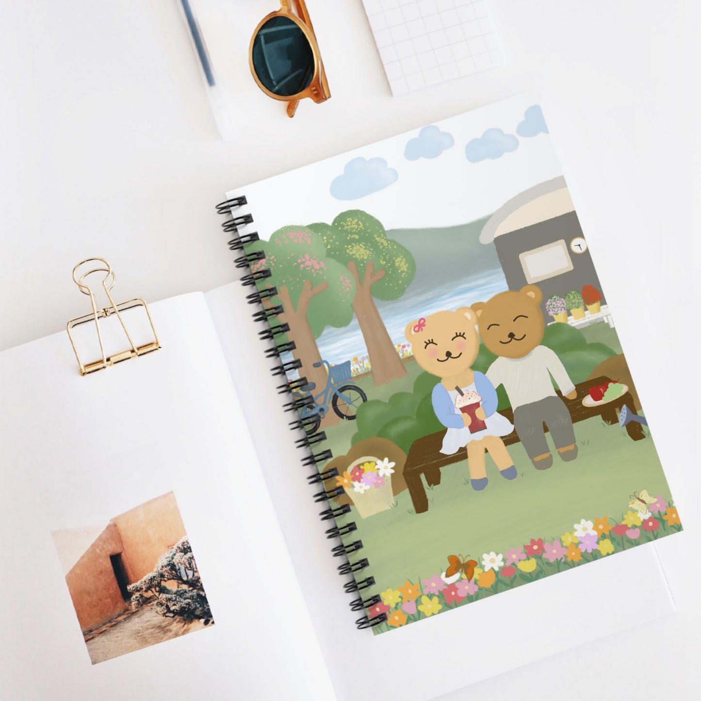 Cute Couples Spiral Notebook - Adorable Bear Design for Love Notes & Creative Journaling