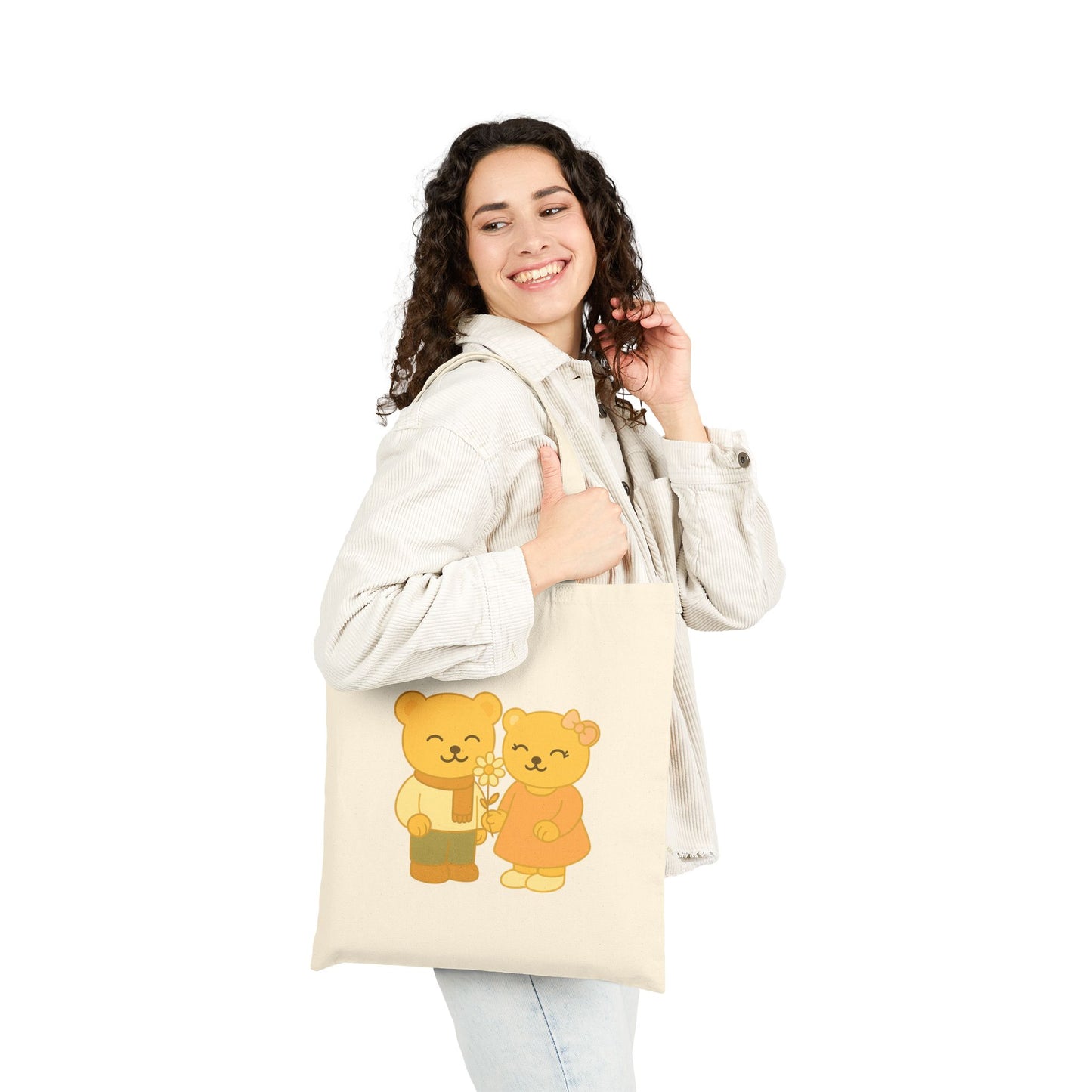 Cozy Bear Tote Bag with Quote – Eco-Friendly Shopping & Gift Bag
